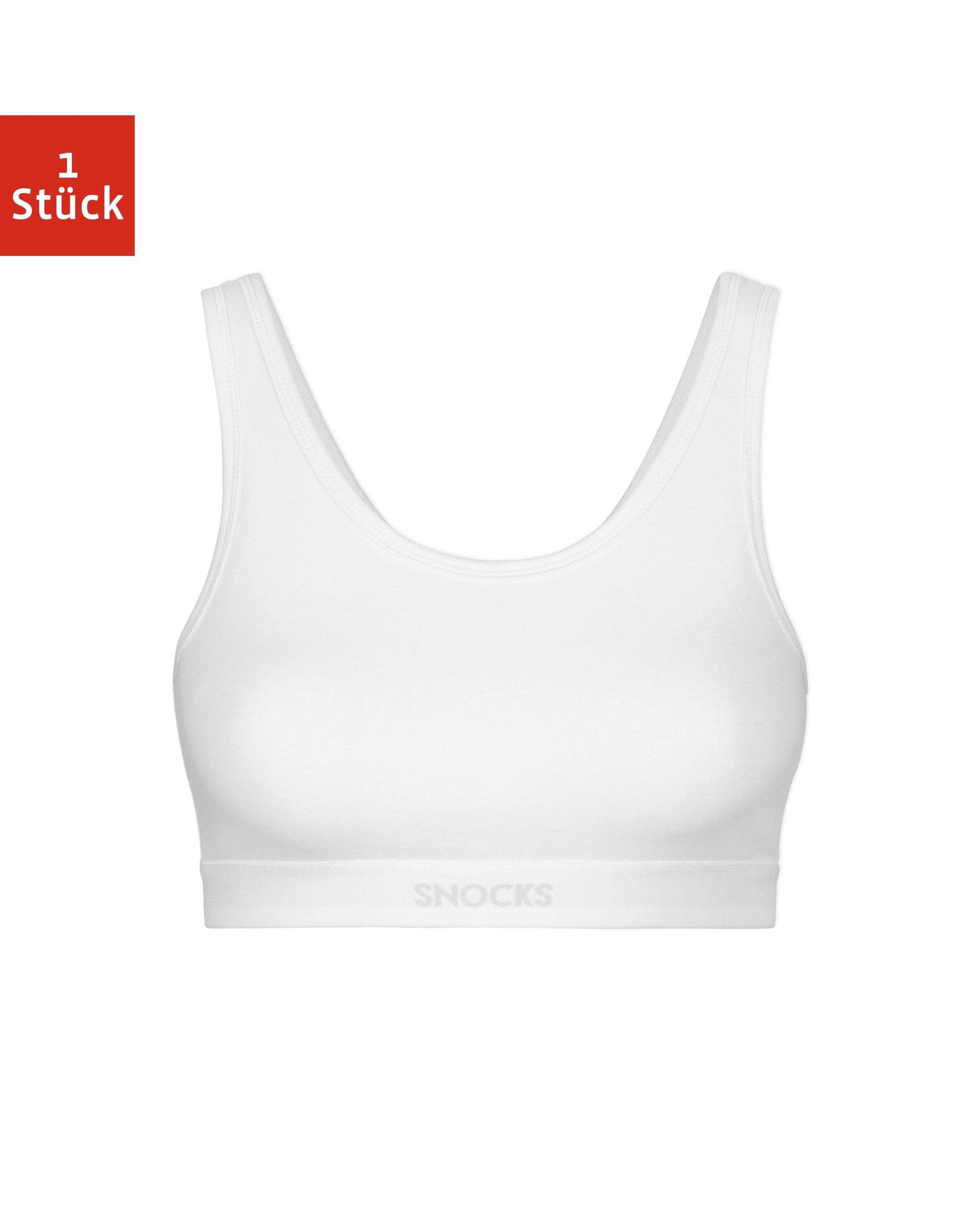 SNOCKS Bustier Soft BH (1-tlg) aus Bio Baumwolle, breite Träger für maximalen Komfort Weiß