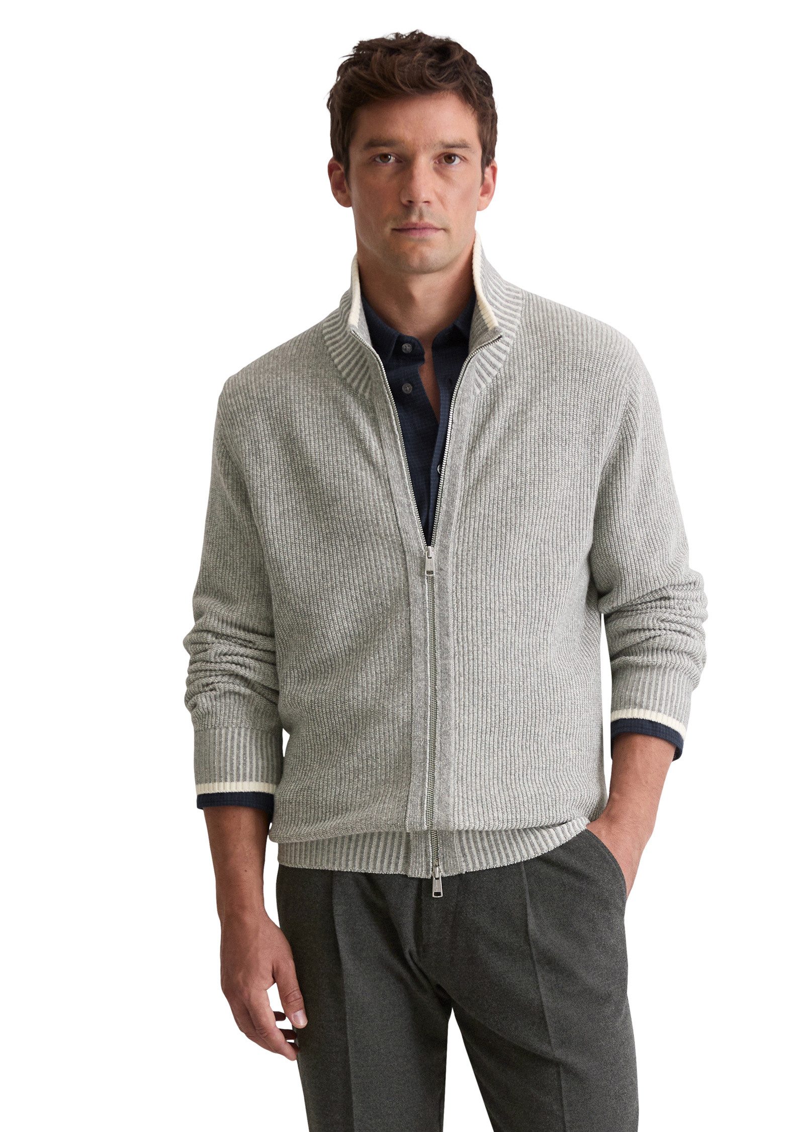 Marc O'Polo Cardigan aus weichem Baumwoll-Schurwoll-Mix günstig online kaufen