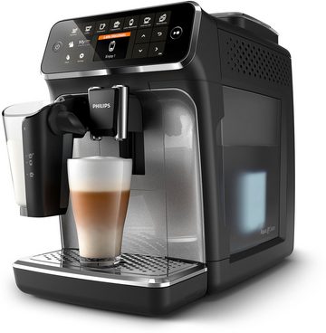 Philips Kaffeevollautomat 4300 Series EP4346/70 LatteGo, 8 Kaffeespezialitäten, 2 Benutzerprofile, silber/mattschwarz
