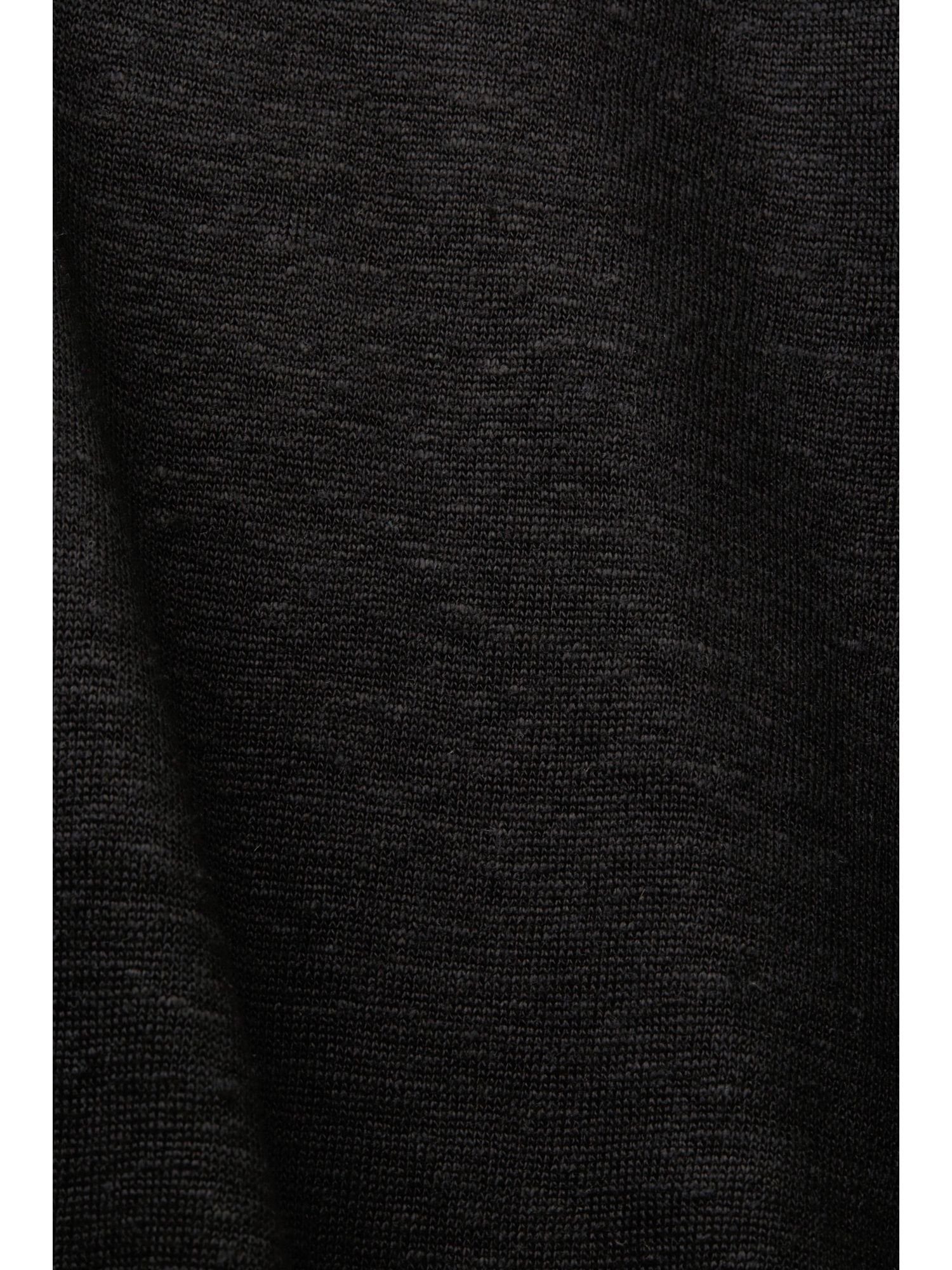 T-Shirt 100 Collection mit (1-tlg) T-Shirt Polokragen, BLACK Esprit Leinen %