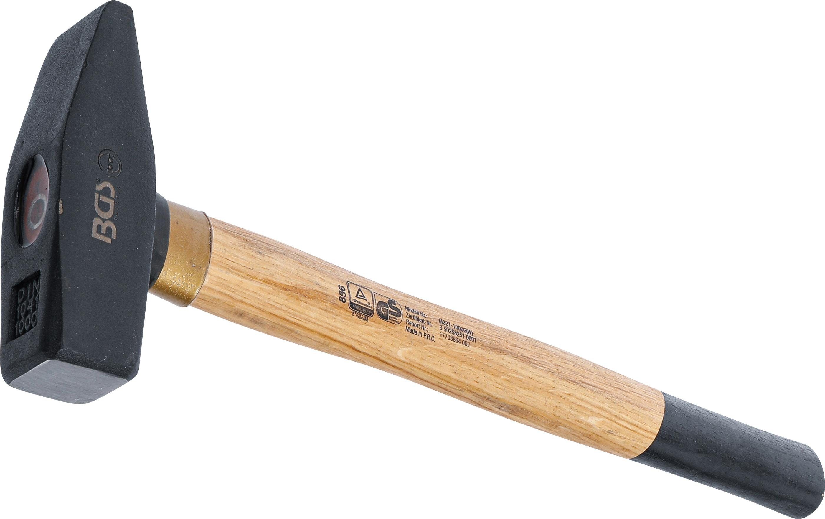 BGS technic Hammer Schlosserhammer, Holz-Stiel, DIN 1041, 1000 g