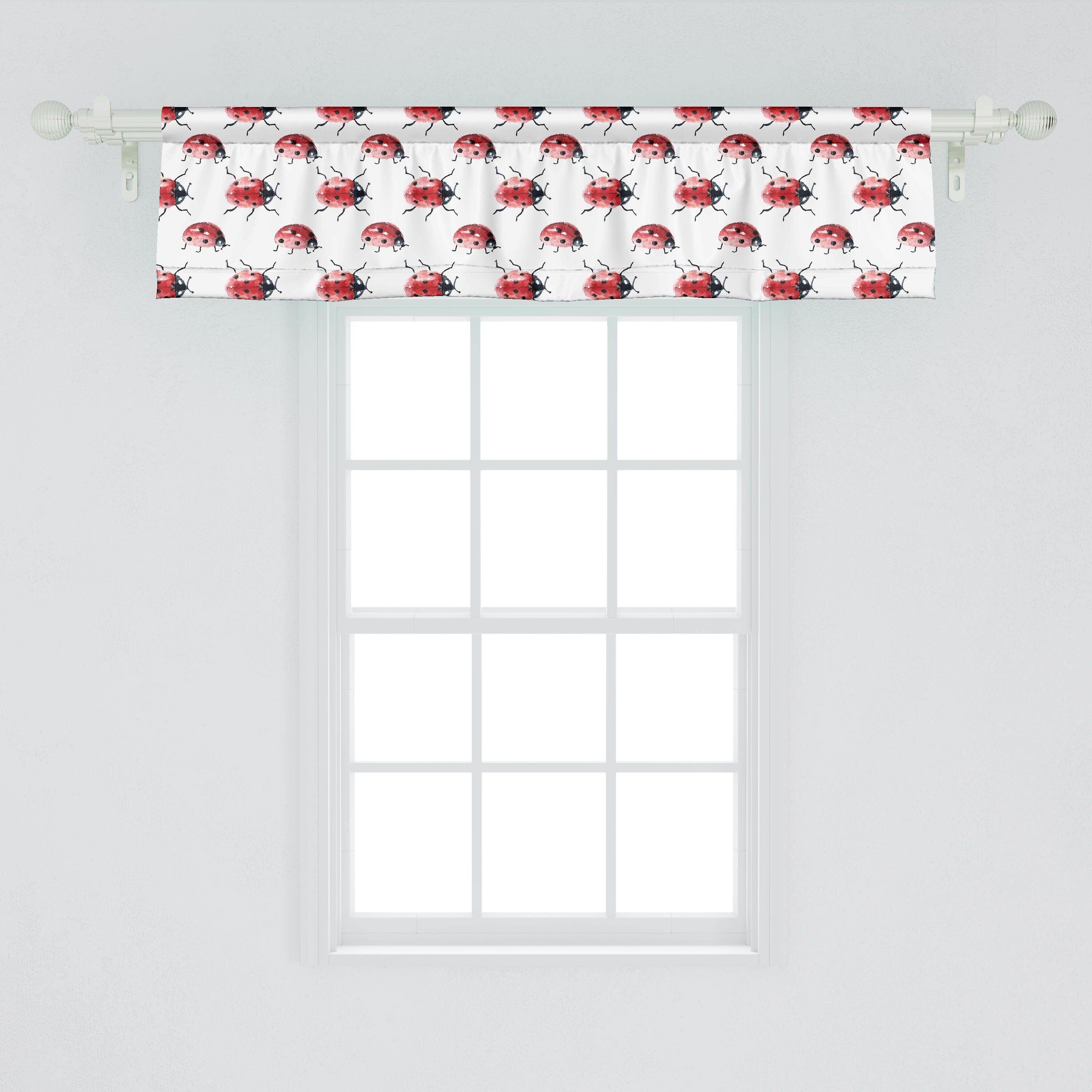 Scheibengardine Vorhang Volant für mit Microfaser, Abakuhaus, Lady Aquarell Dekor Küche Stangentasche, Bug Insekt Schlafzimmer