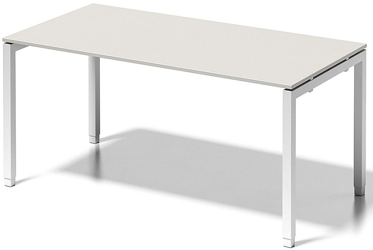Bisley Schreibtisch Schreibtisch Cito BxTxH 160x80x65-85cm grauweiß Gestell verkehrsweiß
