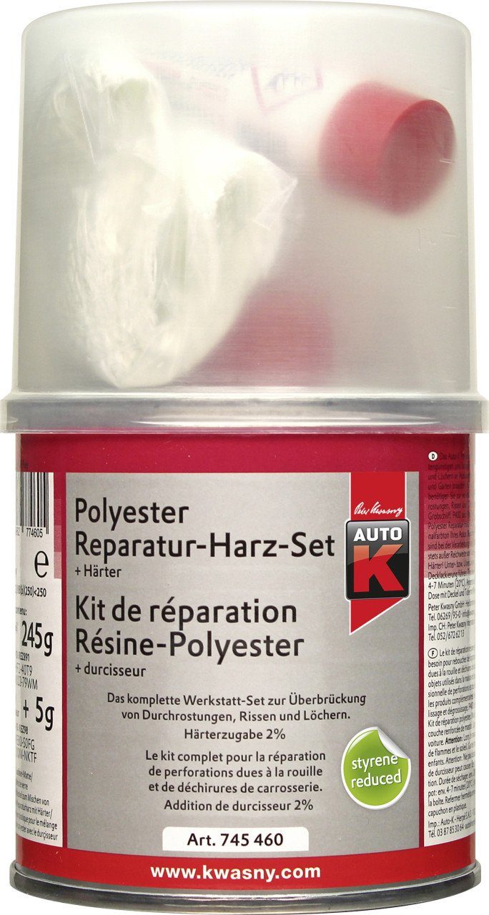 Polyester 250g Set Härter Auto-K Auto-K + Breitspachtel Reparaturharz