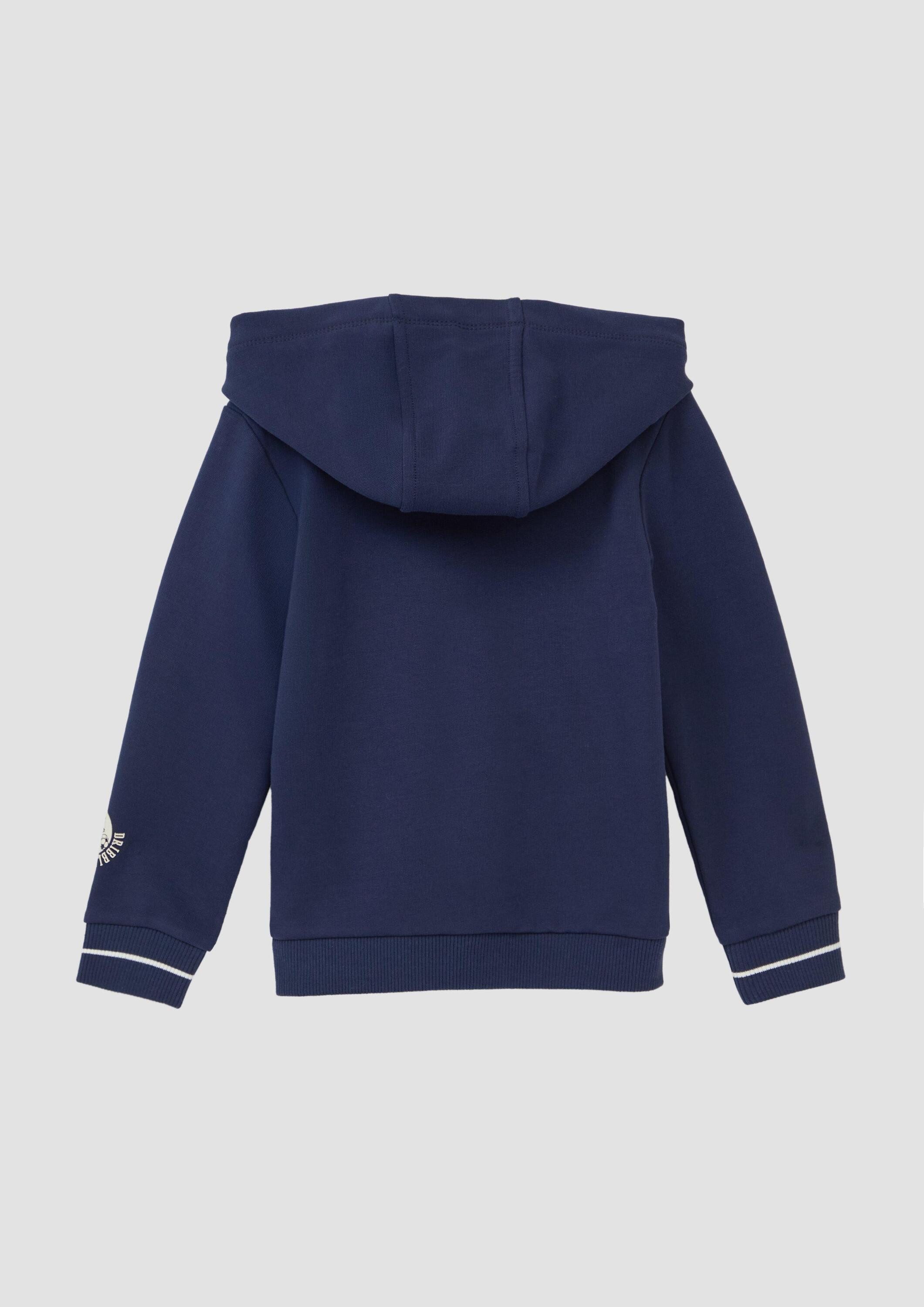 s.Oliver Sweatshirt Sweatshirt Jacke Kapuzen-Sweatjacke aus Baumwollmix mit Print-Detail – Bild 2 von 4