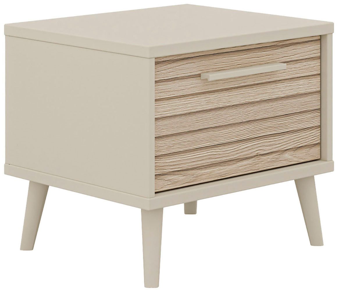 PAIDI Nachtkommode EEFJE in Beige, Schublade mit Soft-Close (B/H/T ca. 48x43x41cm), moderner und langlebiger Nachttisch aus Holz, geprüfte Qualität