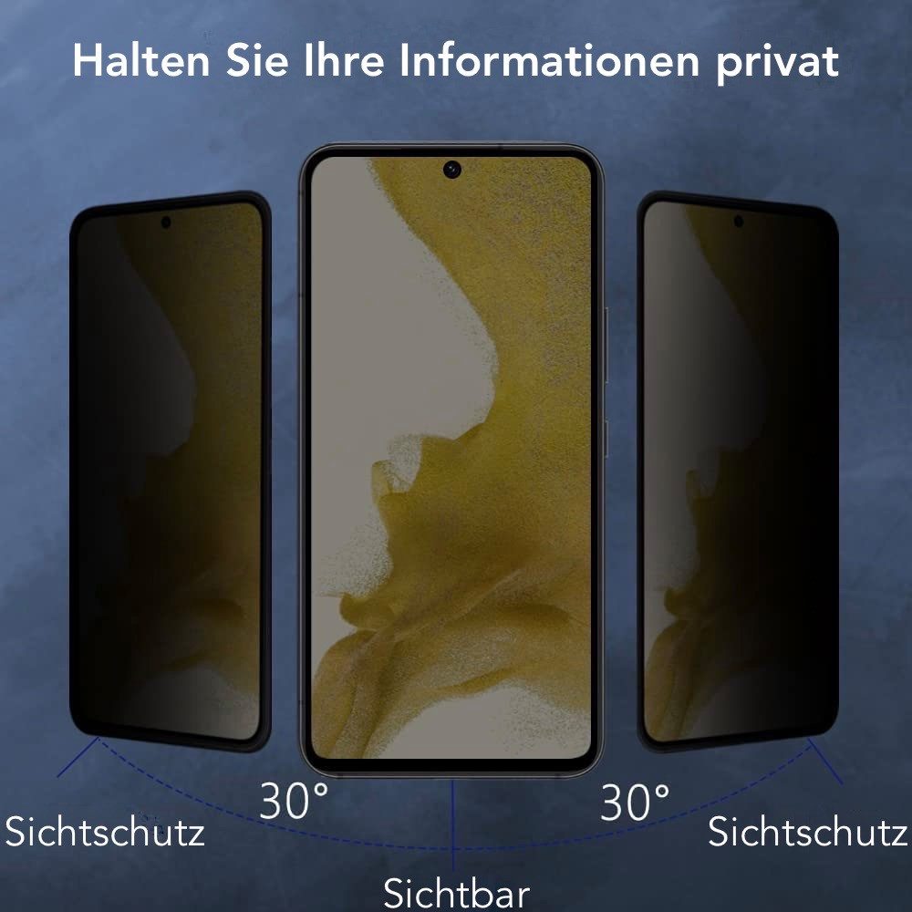AVANA Schutzfolie Panzerglas für Samsung Galaxy S23 Ultra Sichtschutz Panzerfolie 9H, (2-St), Schutzglas, Blickschutz, Anti-Spy Panzerfolie