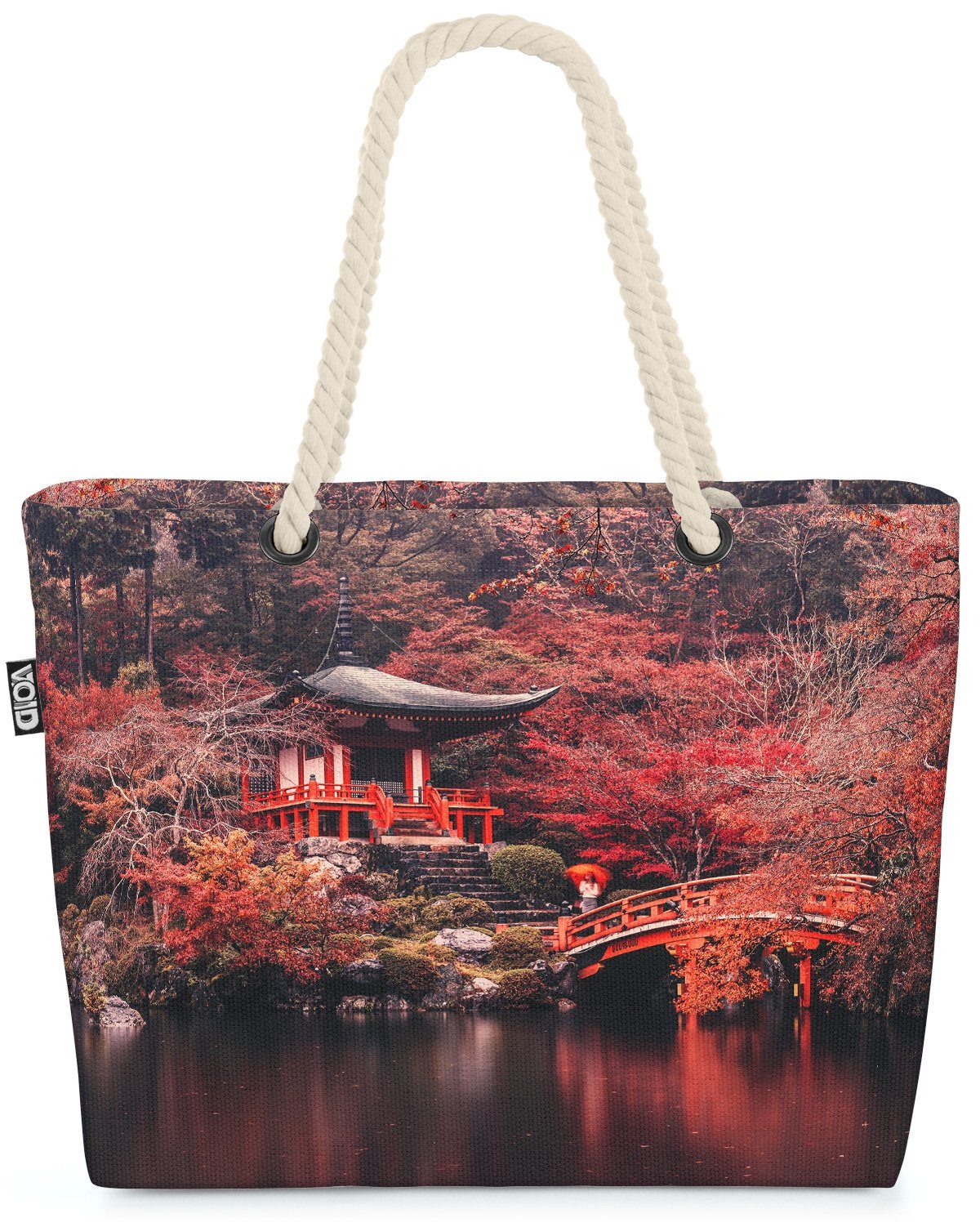 Urlaub Reise VOID Herbst Asien Japaner A Tokyo Daigo-ji Japan Insel Tempel Strandtasche (1-tlg),