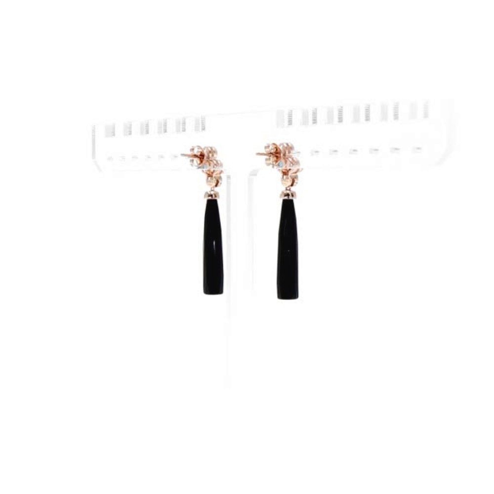 Cavill Ohrring-Set Cavill Ohrringe rosévergoldet, schwarzer Onyx 20,7 ct, Apatit blau (2-tlg)