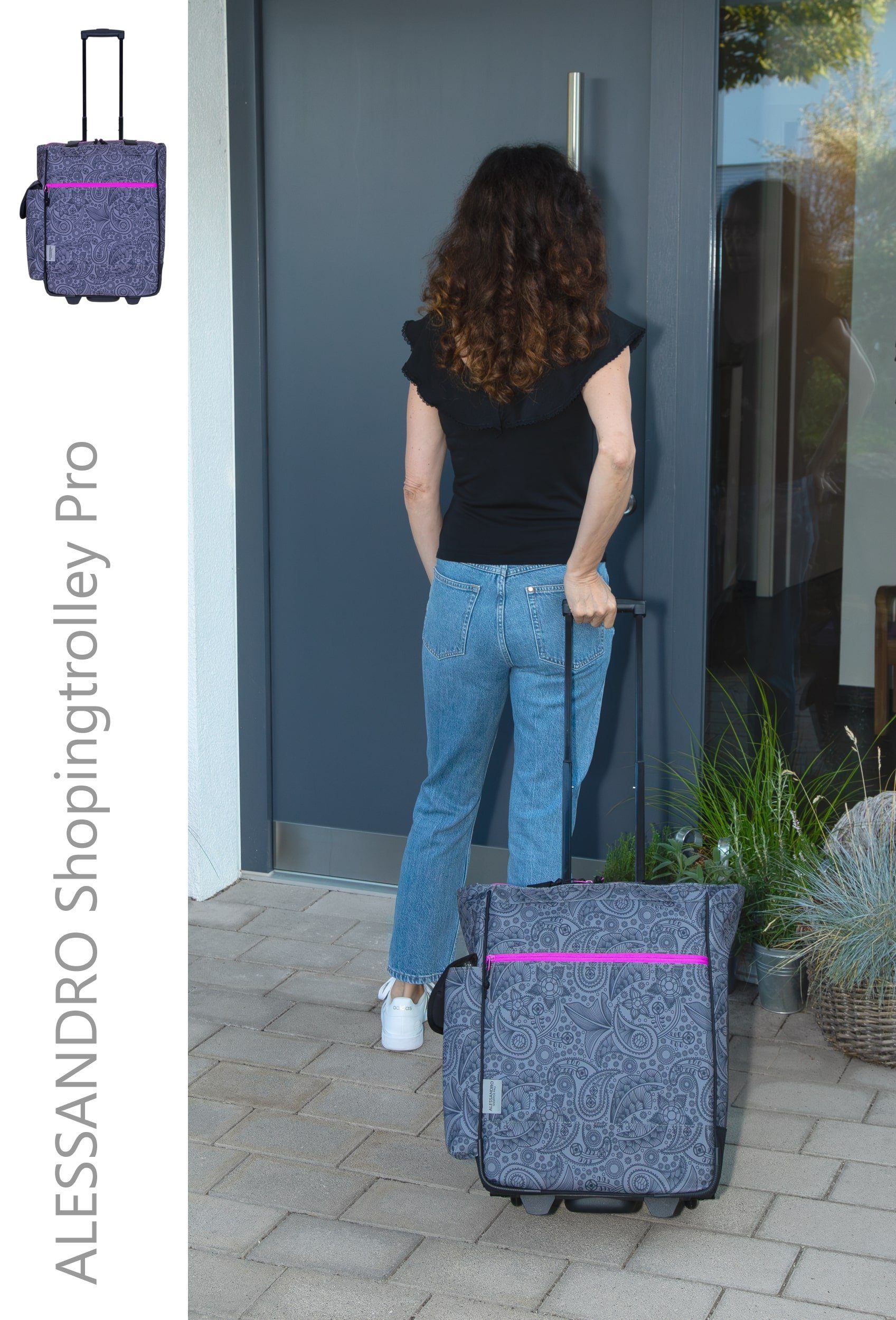Alessandro Salvatore Einkaufstrolley Pro Shopping Trolley Einkaufswagen, Shoppingroller Einkaufsroller Trolly + Thermotasche – Bild 5 von 5