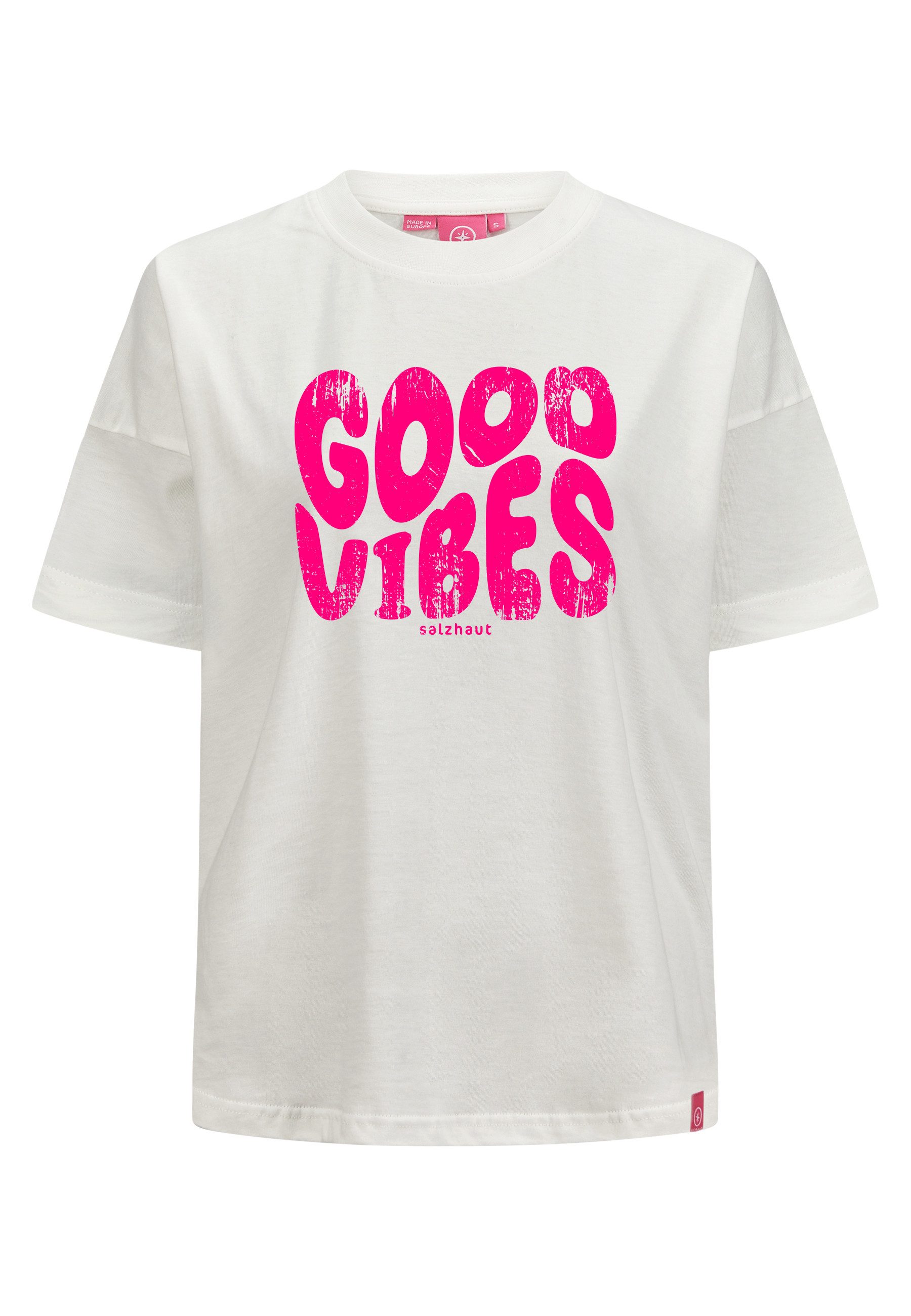 salzhaut T-Shirt LEEV - GOOD VIBES Damen Relaxed-Fit Endlich wieder Sommer! günstig online kaufen