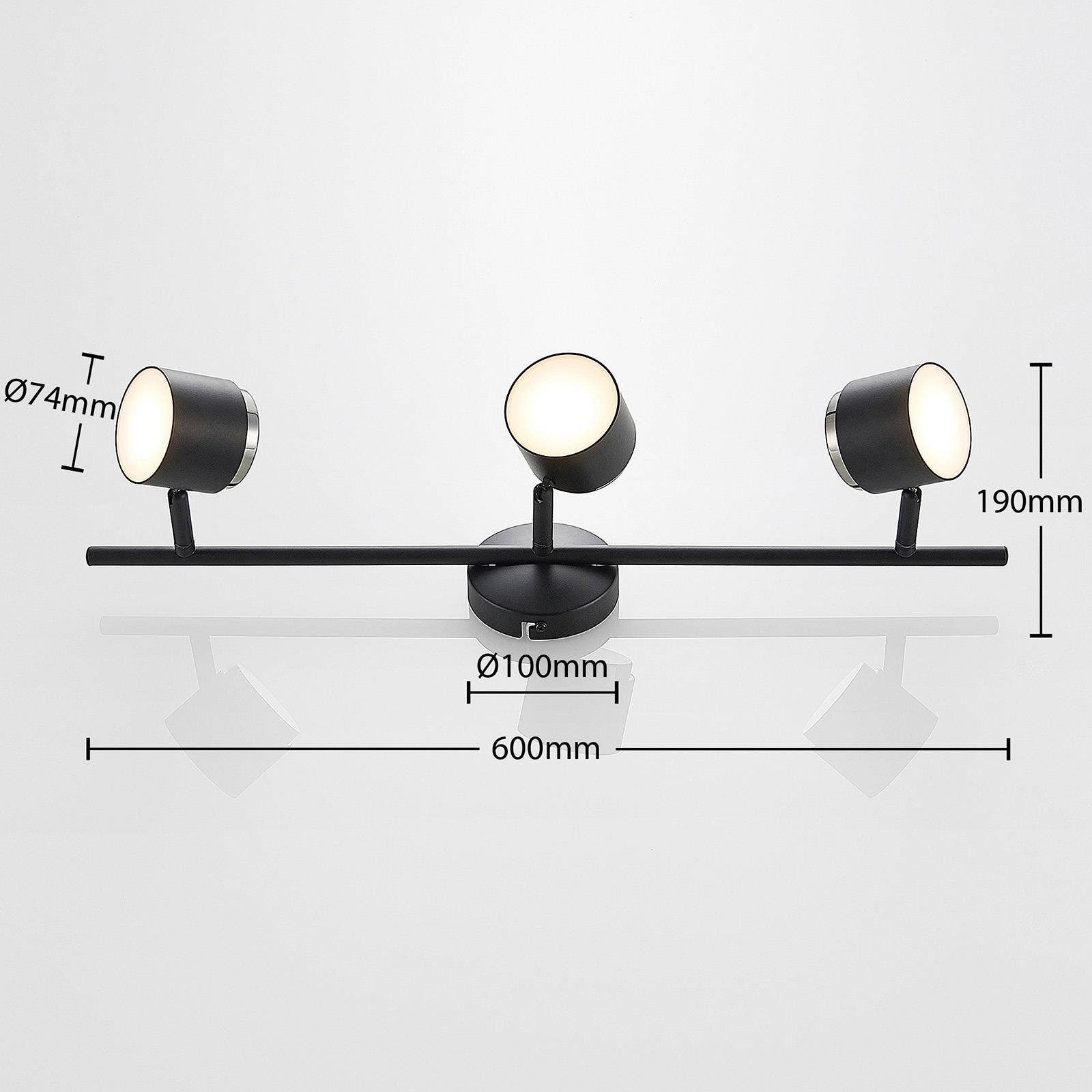 Lindby LED LED-Leuchtmittel warmweiß, fest flammig, Leuchtmittel inkl. Einbaustrahler Eisen, Schwarz, 3 Aluminium, Marrie, Modern, verbaut