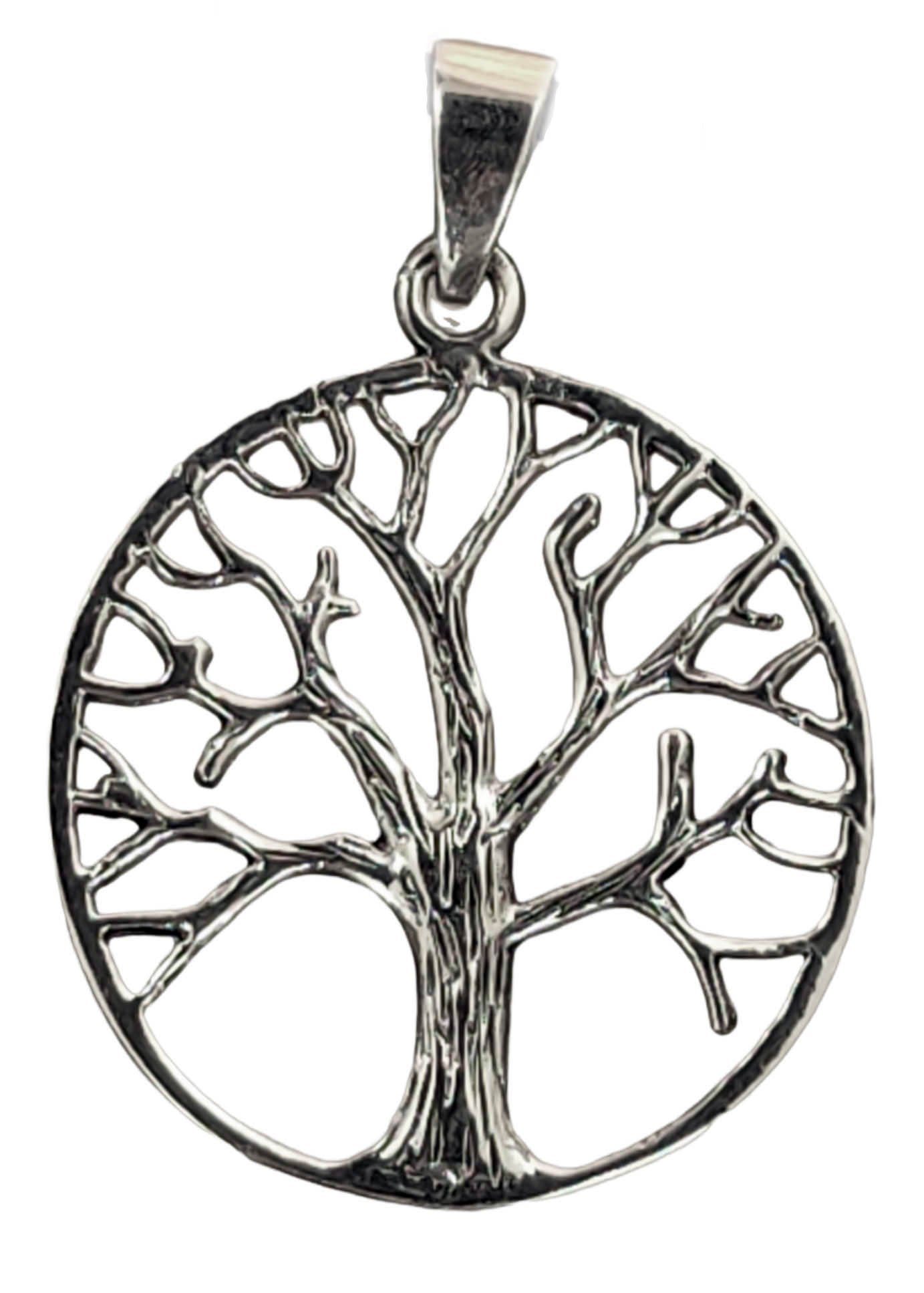 Lebens Lebensbaum des Baum Kiss Silber of Yggdrasil Leather Kettenanhänger 925 Anhänger