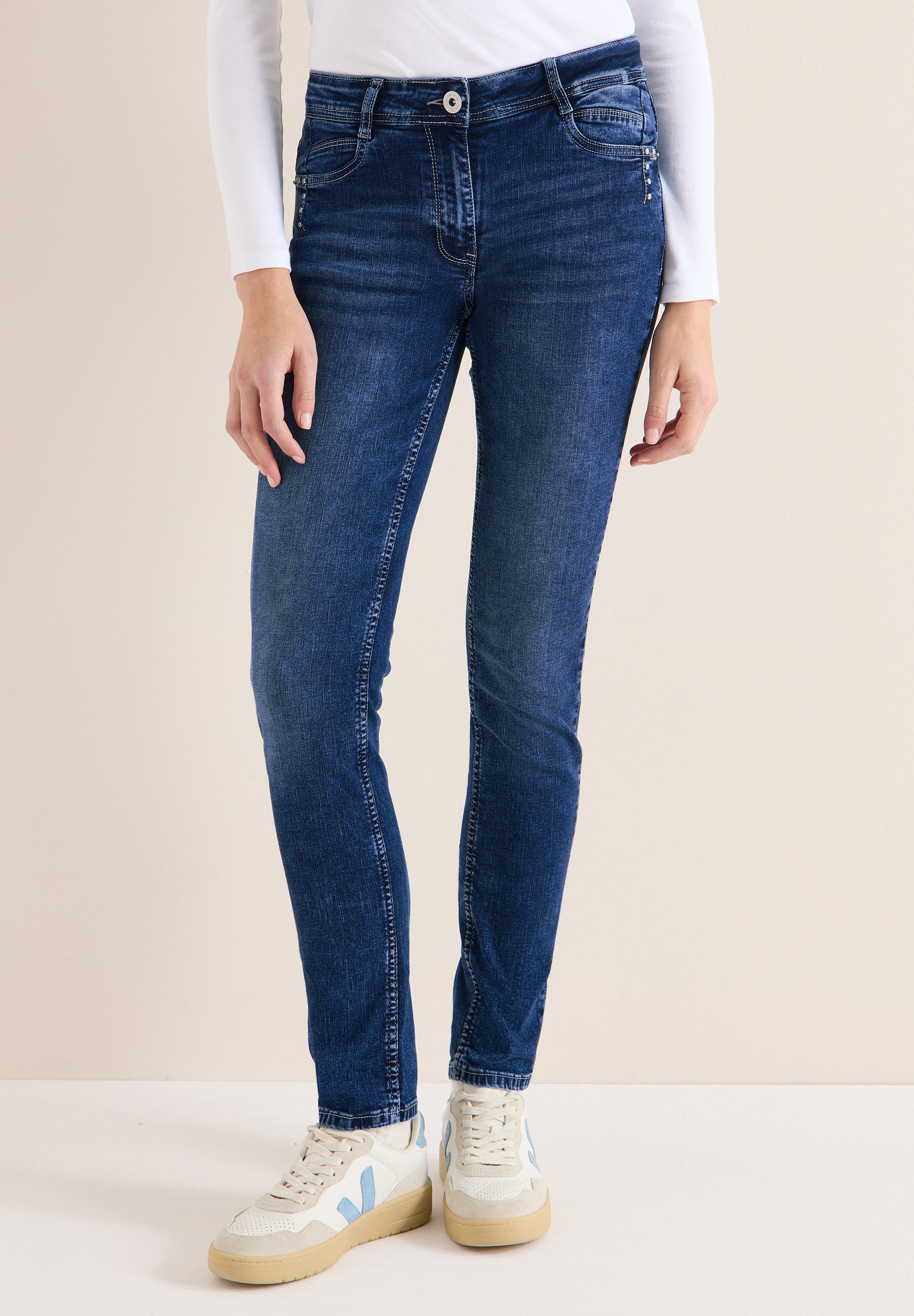 CECIL Slim-fit-Jeans Middle Waist