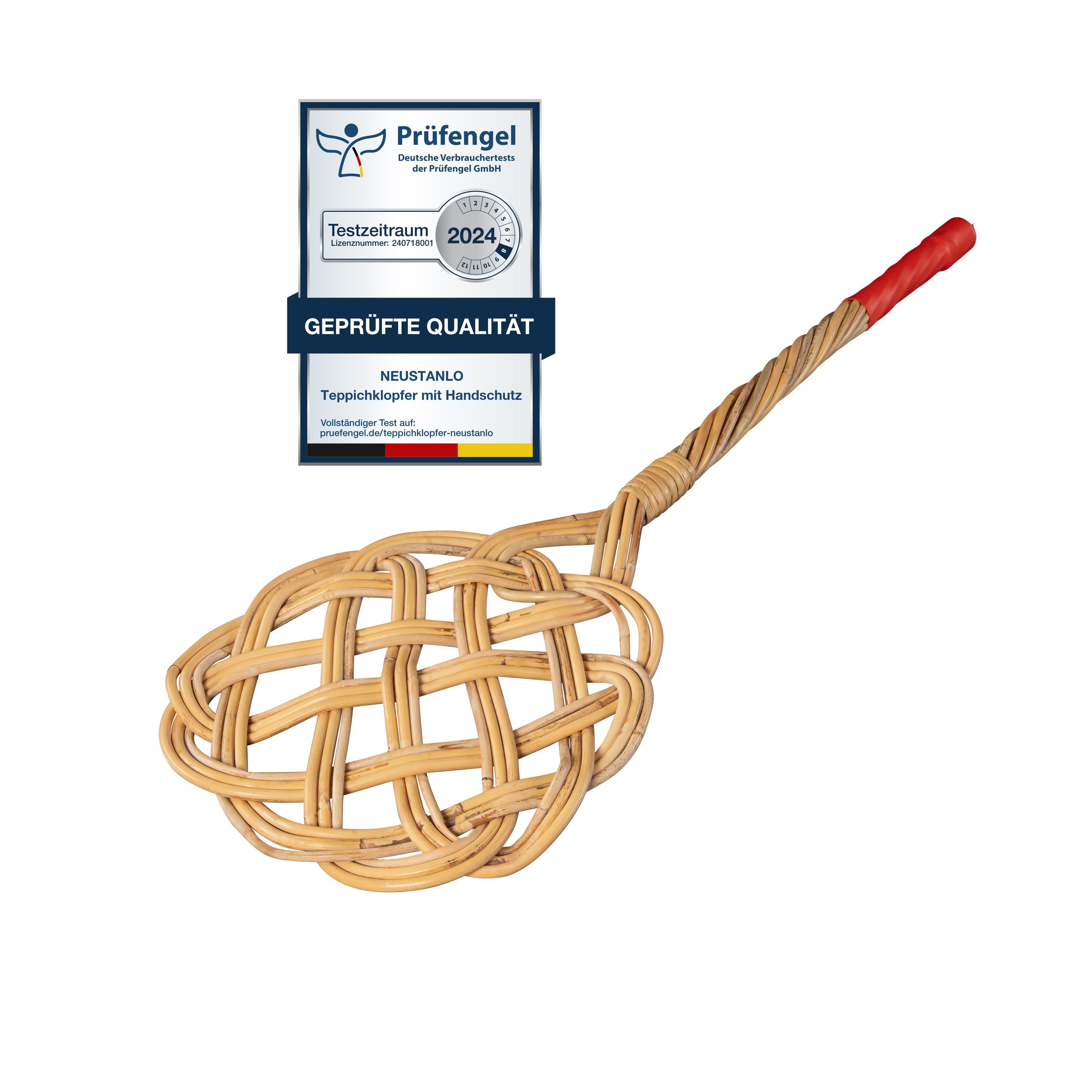 Neustanlo Щетки для ковров Teppichklopfer 3-fädig, praktischer Handschutz, robuste Qualität, i, deal für effektive Teppichreinigung