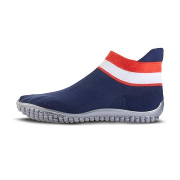 Leguano Sneaker blau, rot-weißer Bund / Barfußschuh / Sockenschuh Barfußschuh