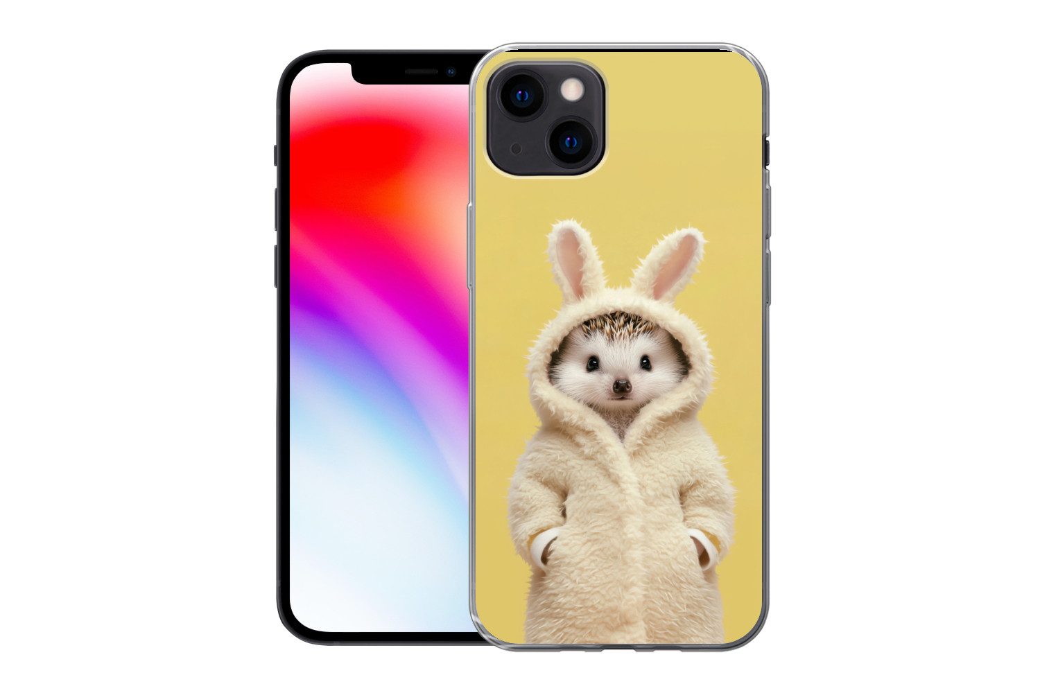 MuchoWow Handyhülle für Apple iPhone 13 Igel - Osterhase - Kostüm, Smartphone-Bumper, Print, Handy Schutzhülle Dünn