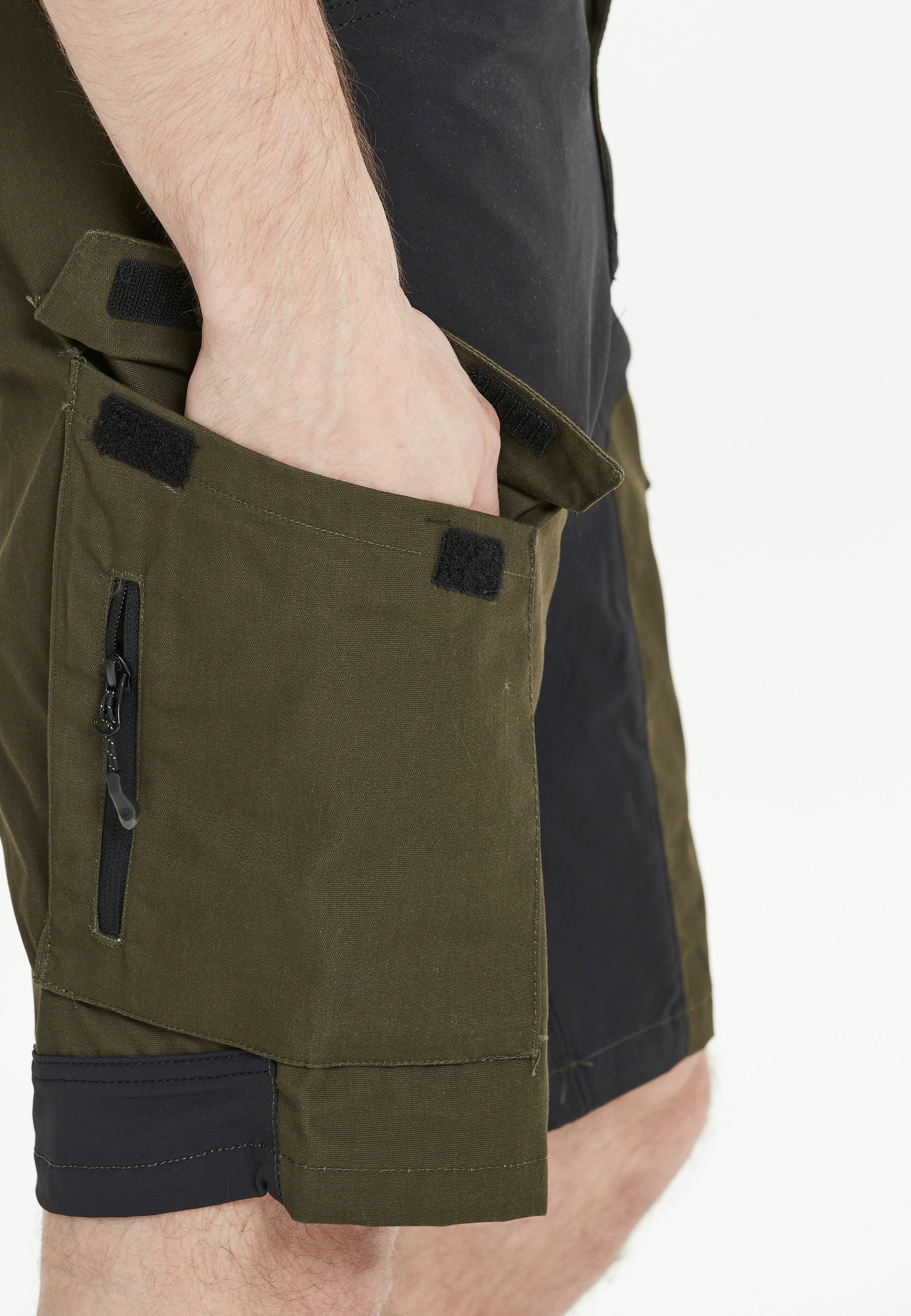 Materialmix Shorts mit WHISTLER ROMMY atmungsaktivem dunkelgrün-schwarz
