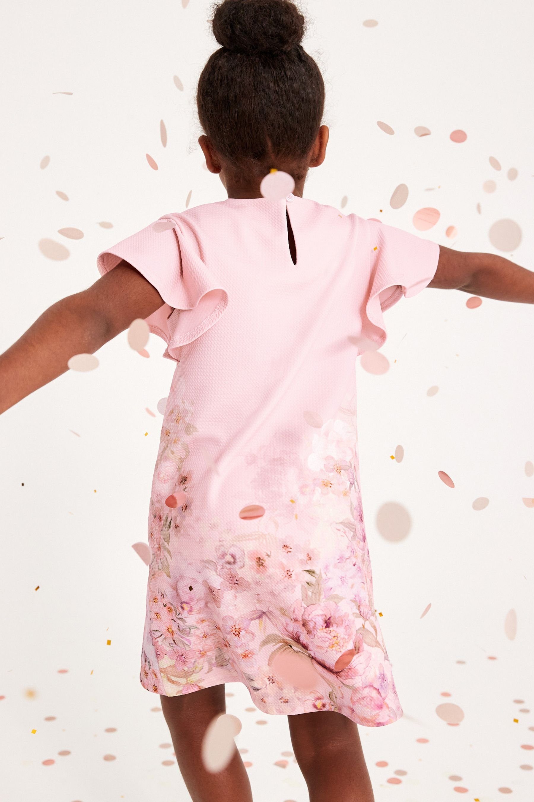 Festliches Soft Print Kleid Pink (1-tlg) Partykleid Floral Next