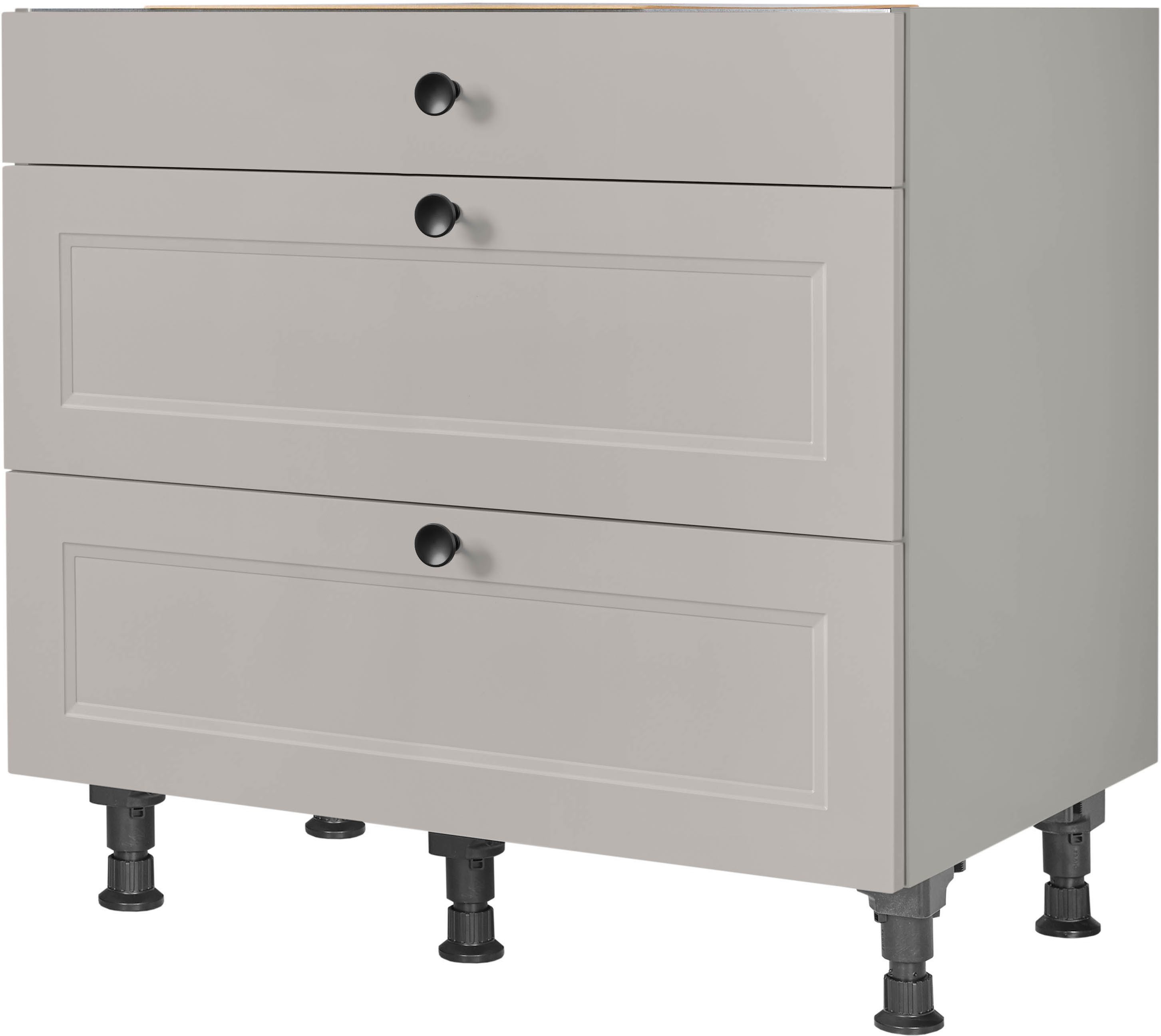 nobilia® Kochfeldumbauschrank "Cascada", vormontiert, mit Schubkasten und Auszügen, in den Breiten 60 und 90 cm