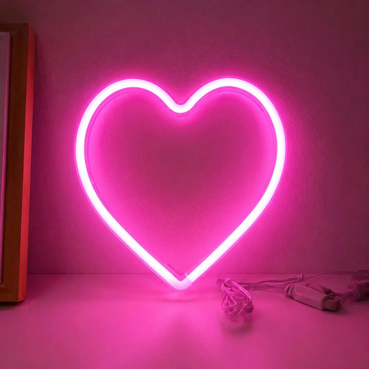 XEOOCE LED Dekolicht LED Neon Herzlampe USB & Batterie Wanddeko