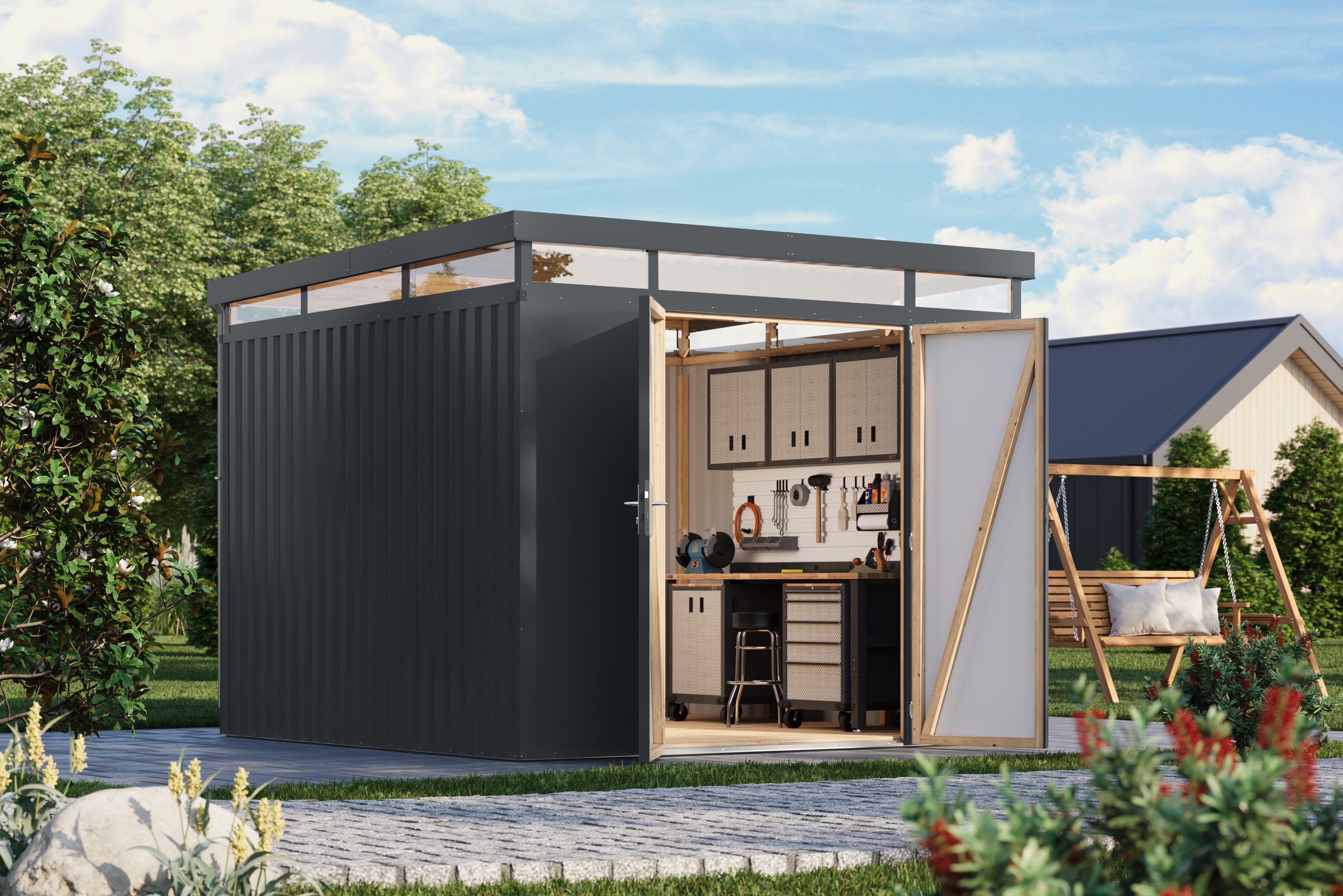 Karibu Gerätehaus Titanium 3,5, BxT: 290x292 cm, Made in Germany
