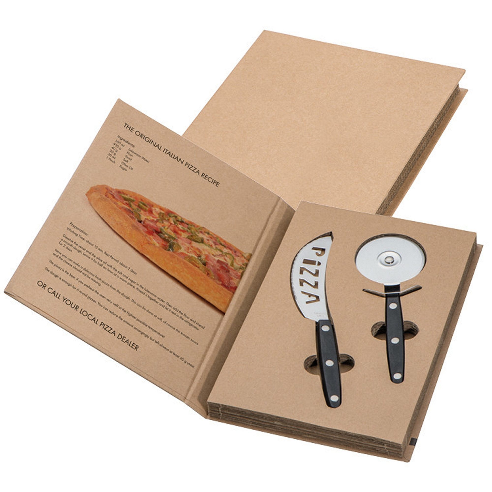 Pizzaschneider 2-teiliges Pizzaset / bestehend aus Pizzaroller und Pizzamesser