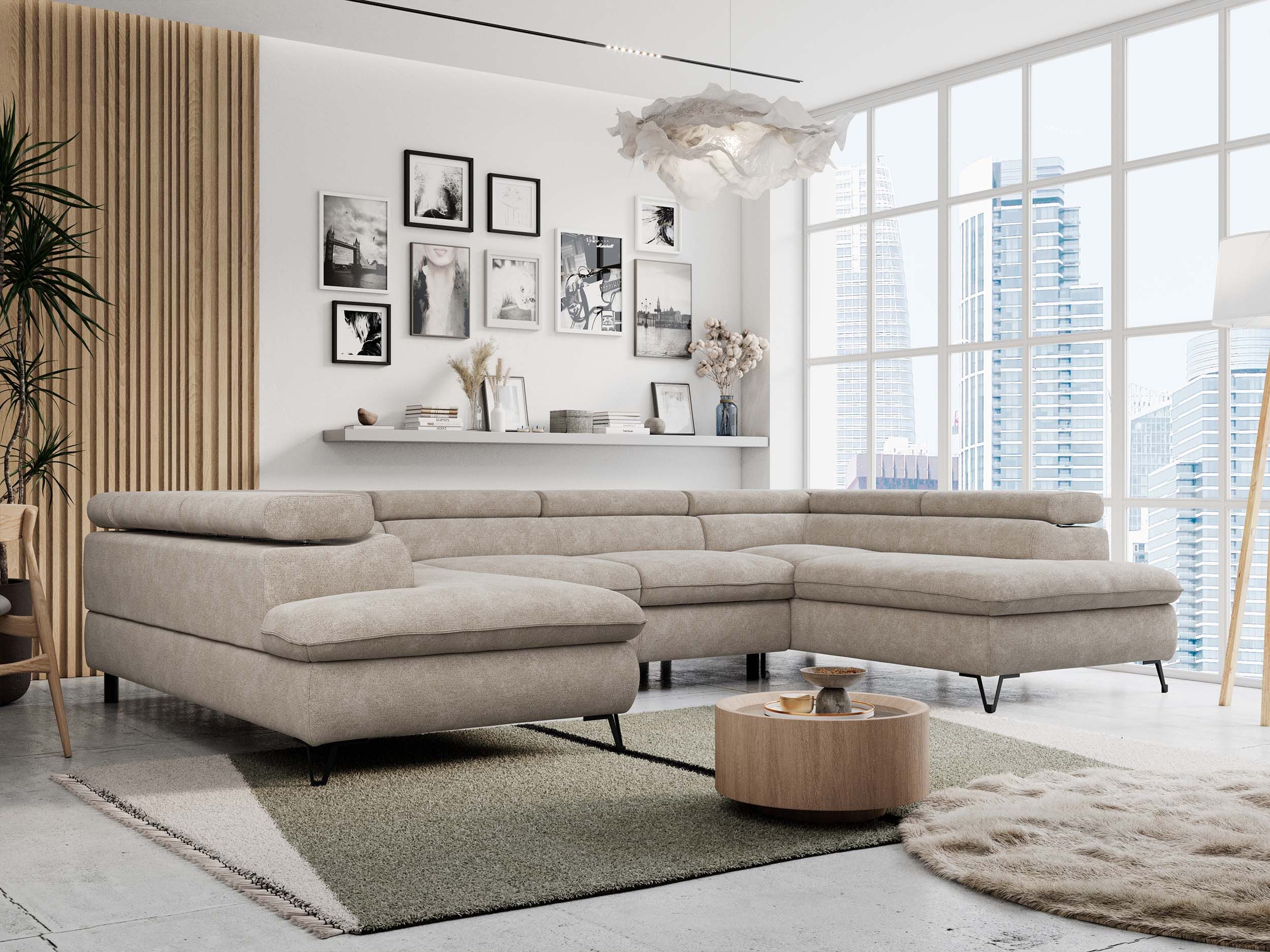 MKS MÖBEL Ecksofa PETER U, Set, Ecksofa U-Form, Wellenfedern, HR35-Schaum, günstig online kaufen
