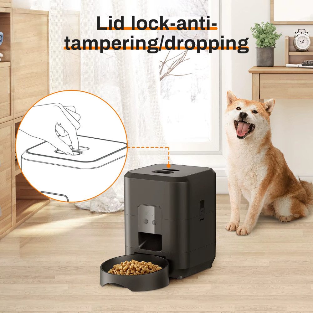 Athlix Katzen-Futterautomat Smart Pet automatischer Futterautomat Spender Katze und Hund, Präzise Portionskontrolle, Integrierte Zeiteinstellung