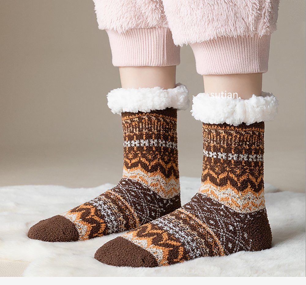 für Winter (1-Paar) Frottee-Socken für Thermosocken Verdickte im UG Herbst Haussocken schweißabsorbierende und Damen Atmungsaktive, L.Ru Damen