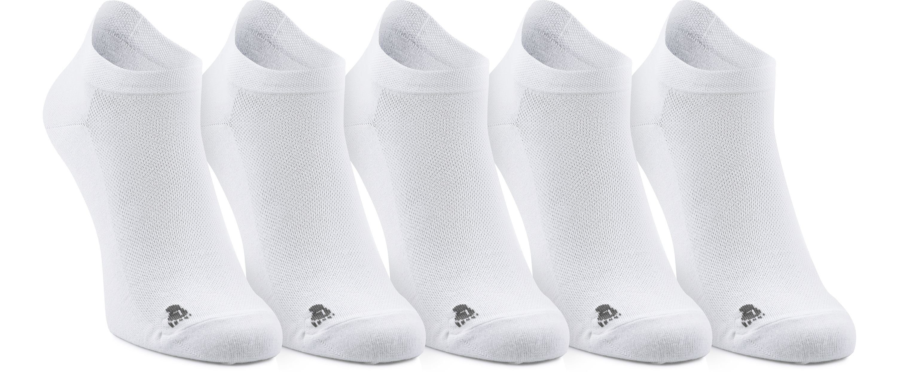 Ladeheid Socken Unisex 5 Pack Sneaker Socken LASS0001 Weiß