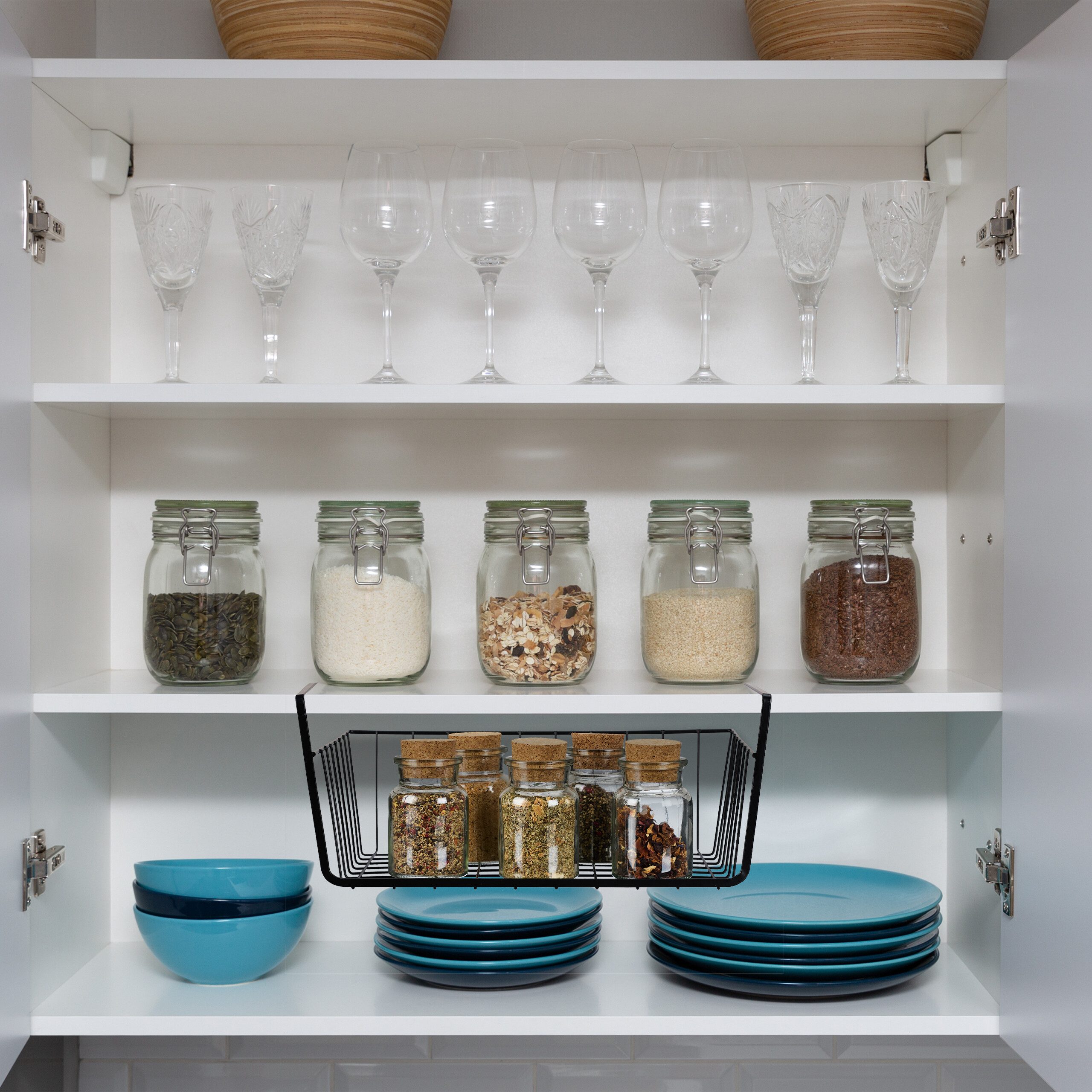 relaxdays Einhängekorb Unterregalhängekorb im 2er Set (2er Set) günstig online kaufen