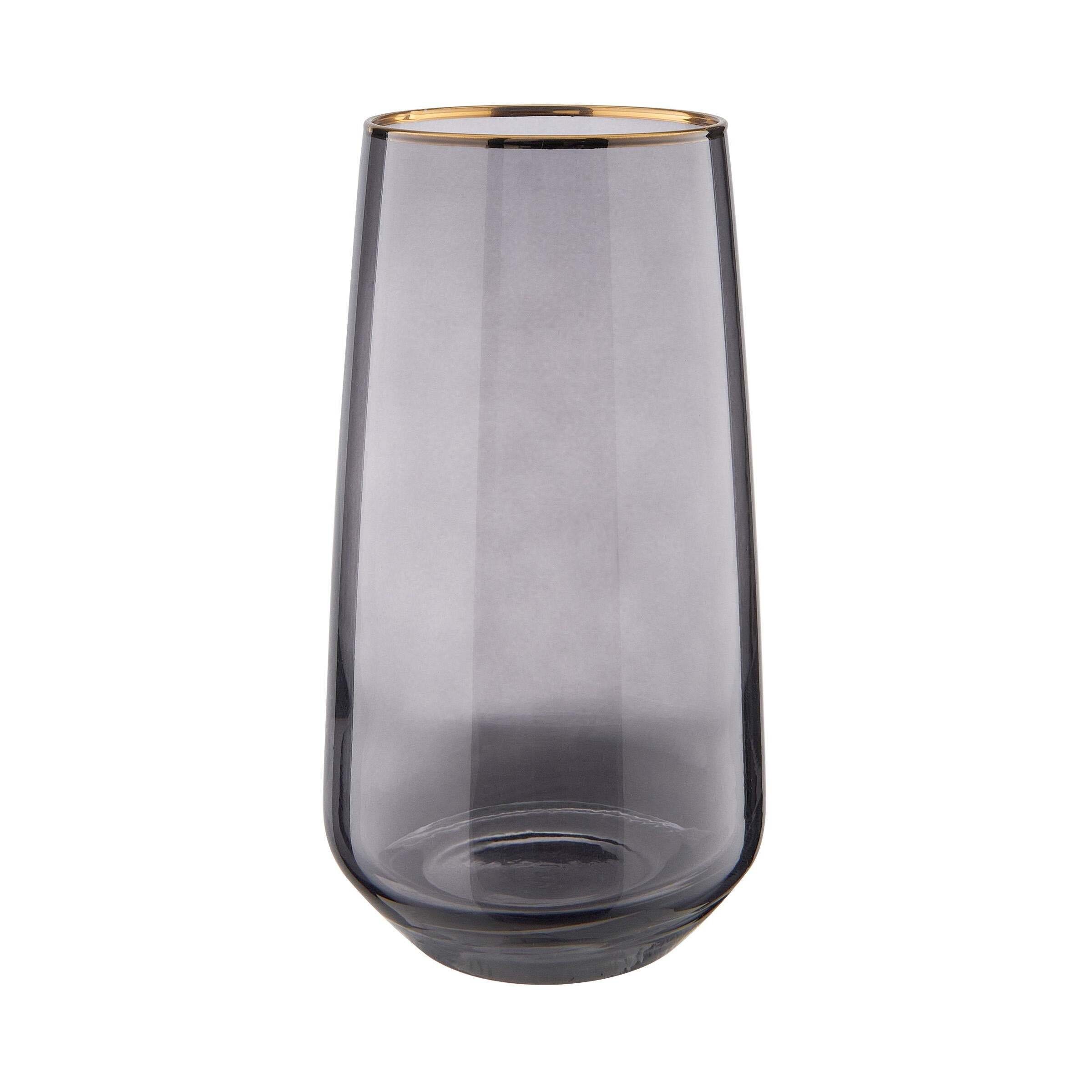 BUTLERS Longdrinkglas TOUCH OF GOLD Longdrinkglas mit Goldrand 480ml, Glas