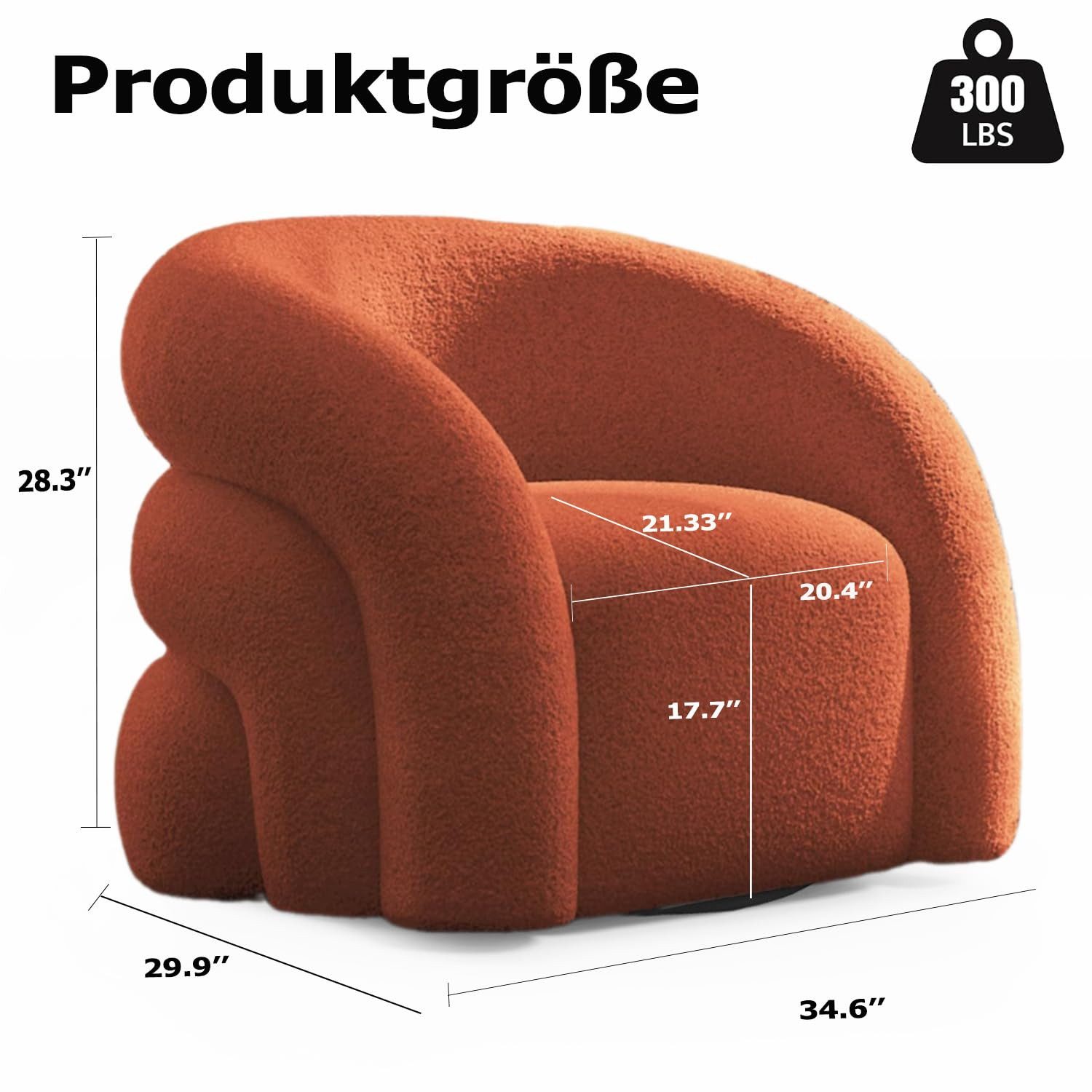 SEYNAR Drehsessel Moderner Boucle-Gewebe Polstersessel, Lesesessel, günstig online kaufen