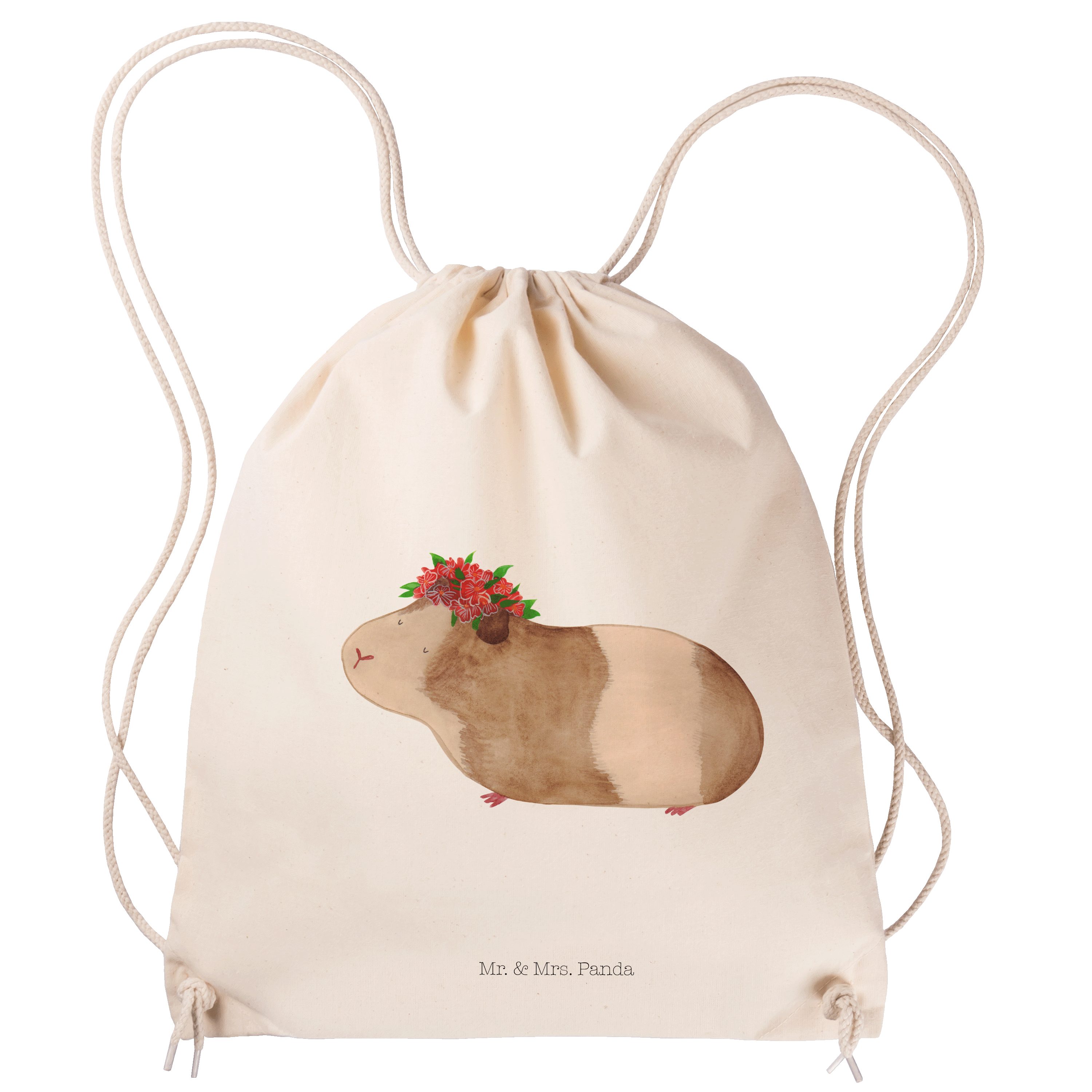 Mr. & Mrs. Panda Sporttasche Meerschweinchen weise - Transparent - Geschenk, Motivation, Gute Laun (1-tlg) | Canvas-Taschen
