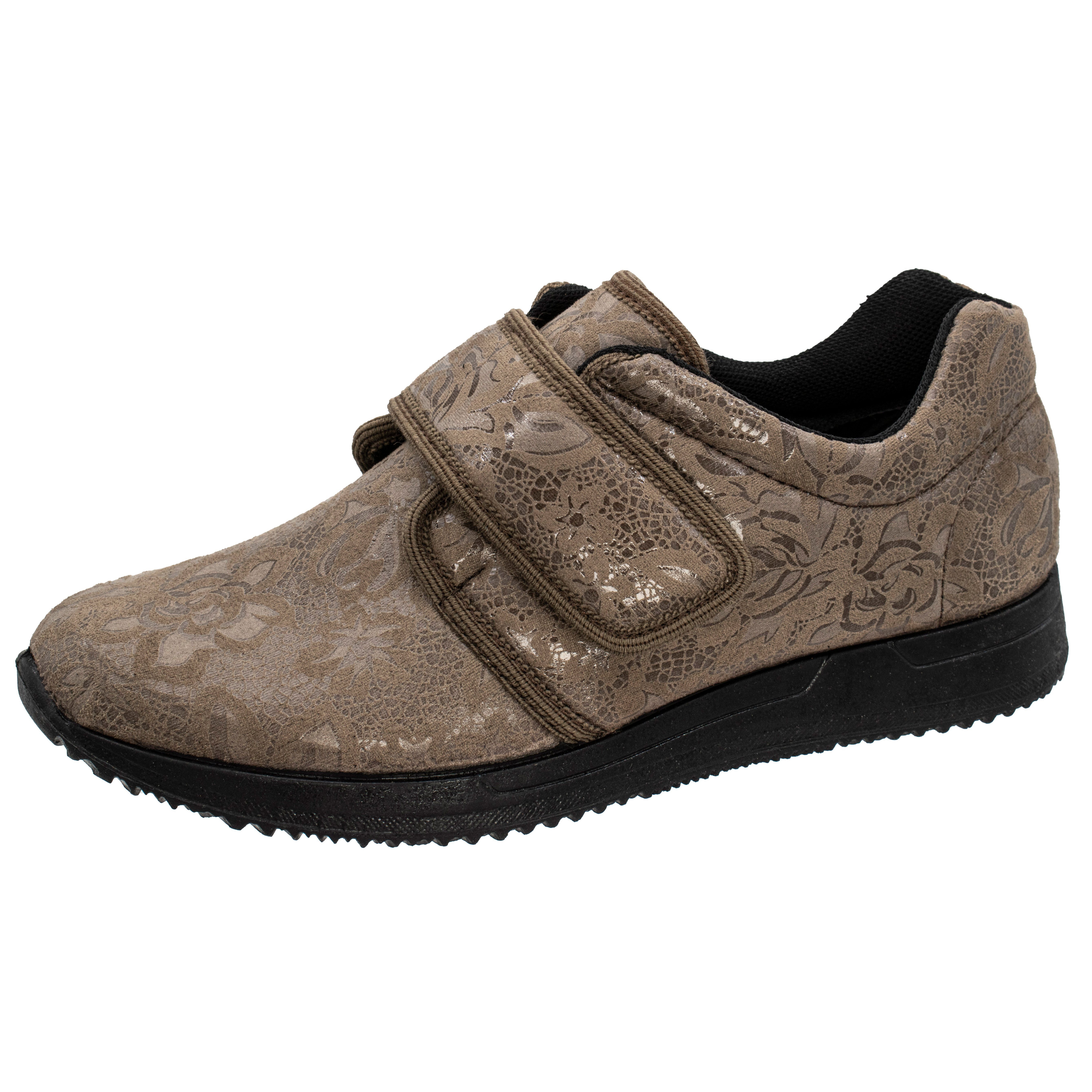 Fischer-Markenschuh Ilse Klettschuh aus Stretchmaterial, Textilfutter, Ledereinlegesohle herausnehmbar