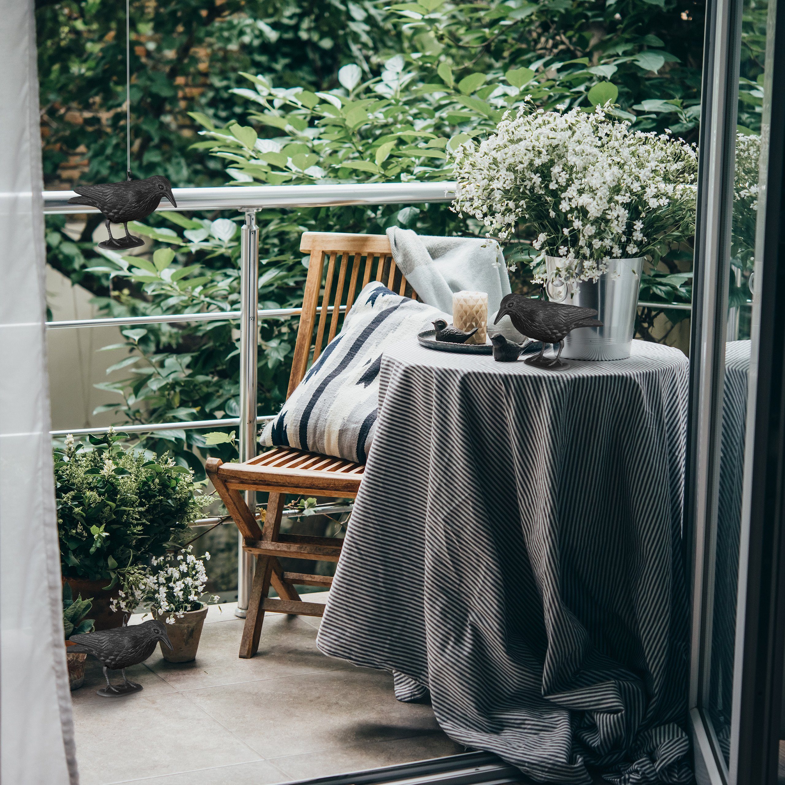 relaxdays Gartenfigur Vogelschreck Krähe im 3er günstig online kaufen