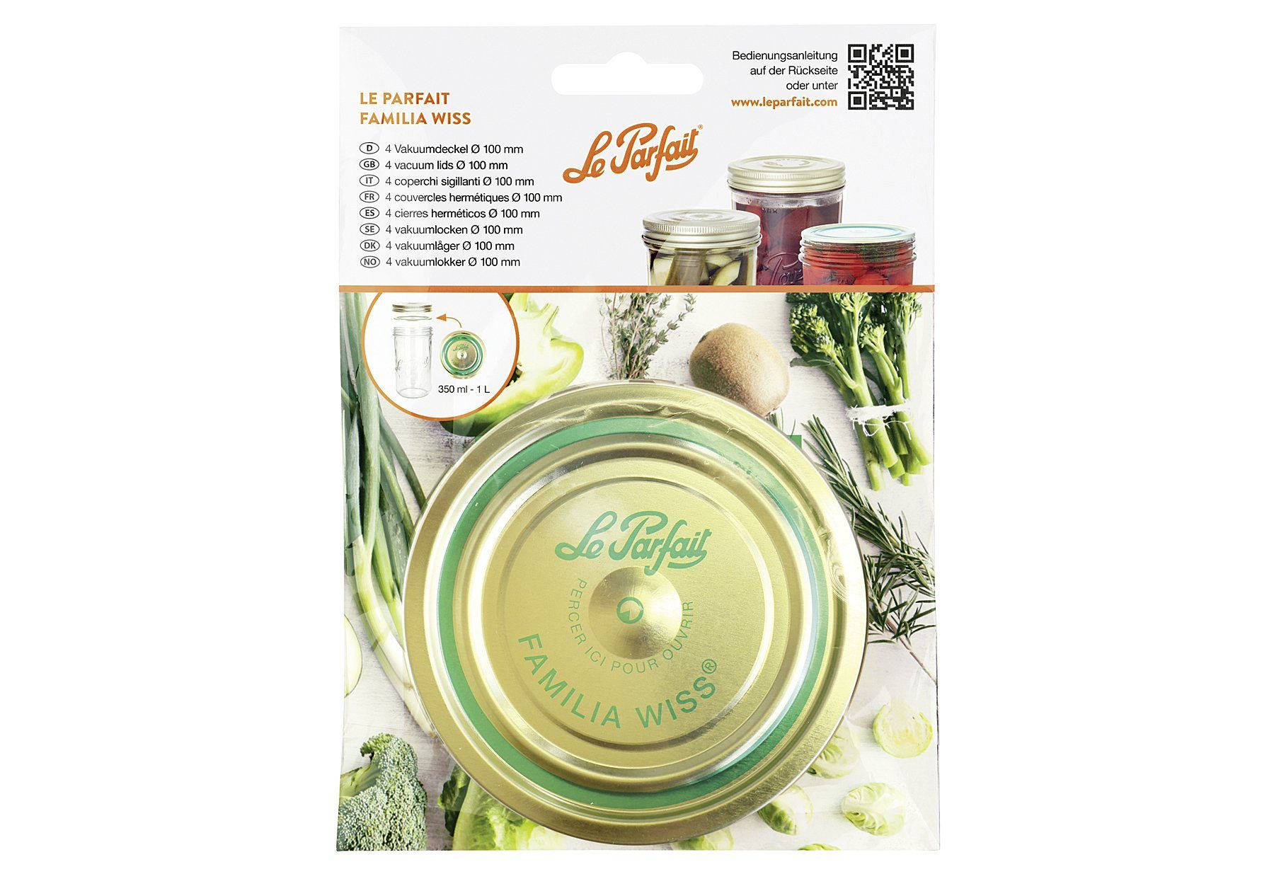 Einkochwelt Vakuumbehälter, Glas, (4er Pack)