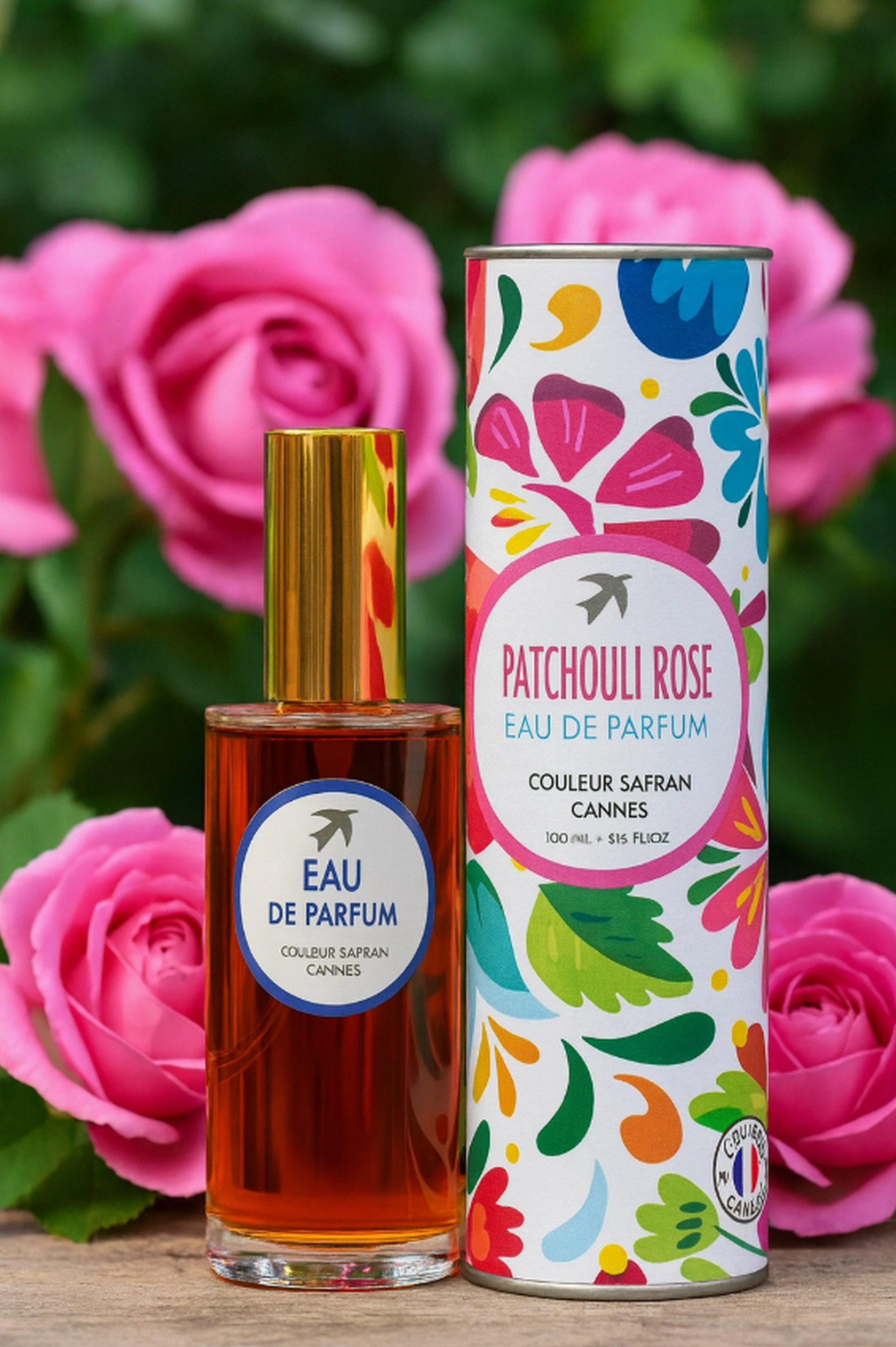 COULEUR SAFRAN CANNES Eau de Parfum PATCHOULI ROSE Damen EDP Spray aus Frankreich, Französisches Parfum aus Grasse – Duft von der Côte d’Azur
