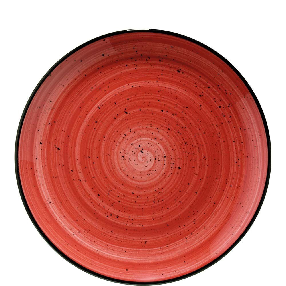 Bonna Speiseteller Aura Passion, Gourmet Teller flach 17cm Premium Porzellan rot 1 Stück