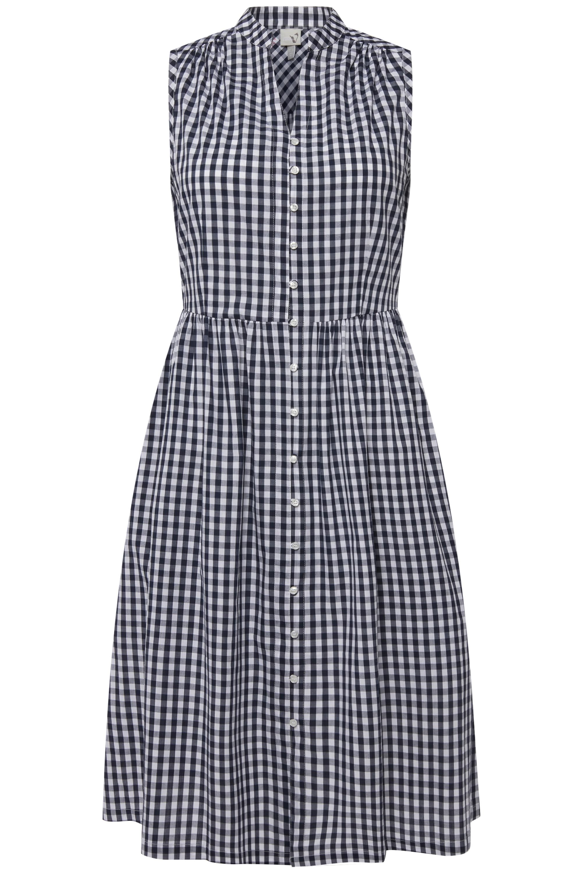 Ulla Popken Midikleid Trachtenkleid Karo V-Ausschnitt günstig online kaufen