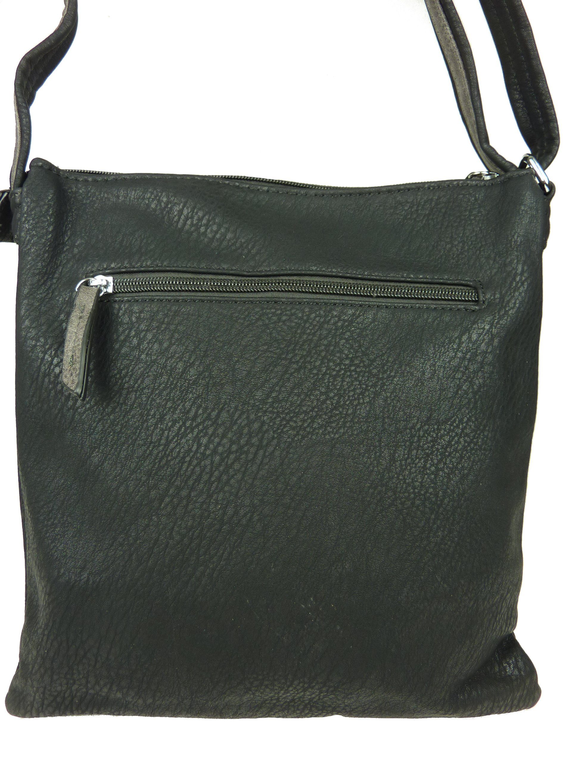 Handtasche Farbkombination Schultertasche, 17154, Damen kleine mini bag, cross over color Umhängetasche black Taschen4life