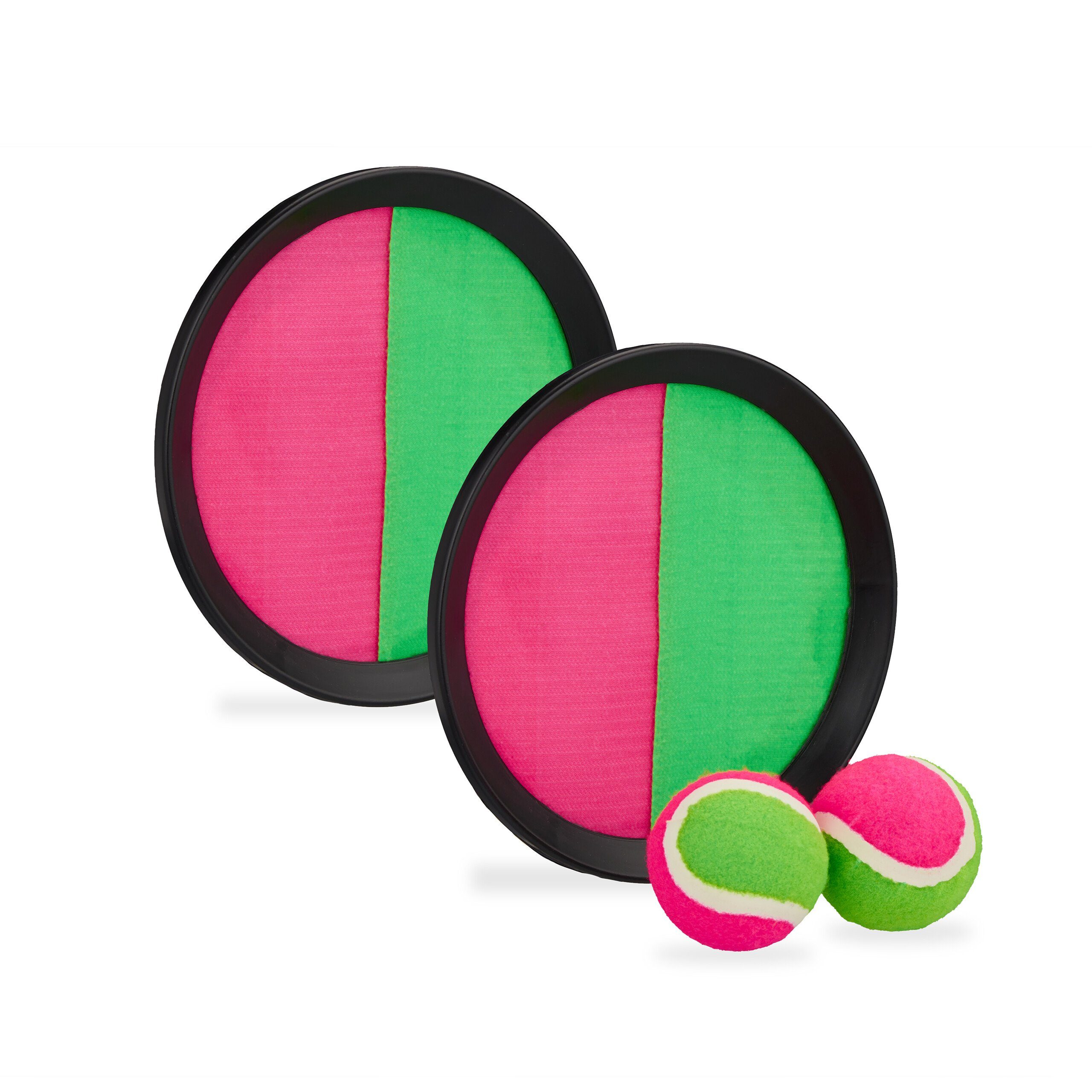 relaxdays Kinder-Gartenset Klettballspiel Set, (4-tlg)