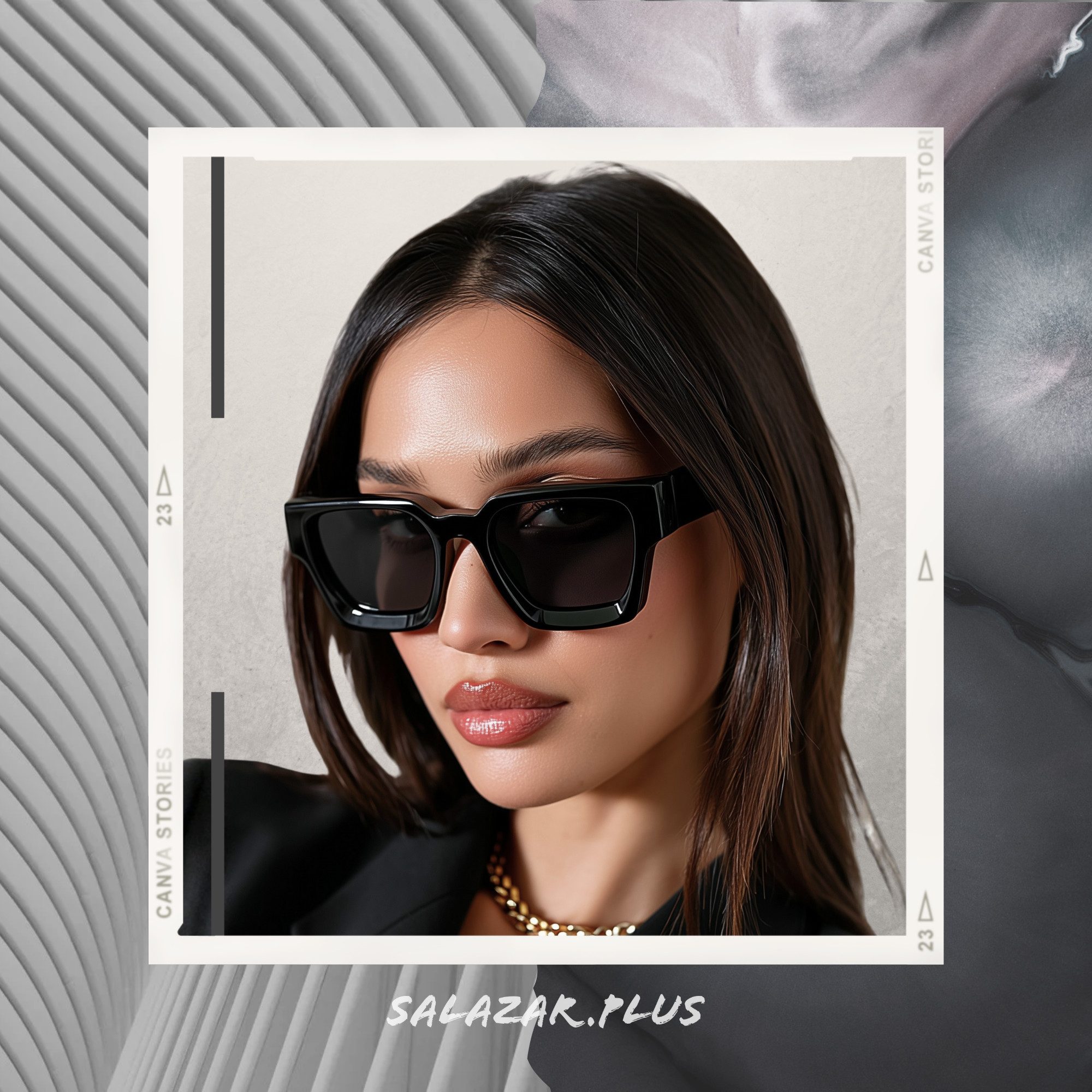 salazar.plus Sonnenbrille Dick Rechteckig Unisex Klotzig Damen Herren Brille grau schwarz orange Klotzige rechteckige Sonnenbrille UV400 Cat.1-3 leicht & stylisch