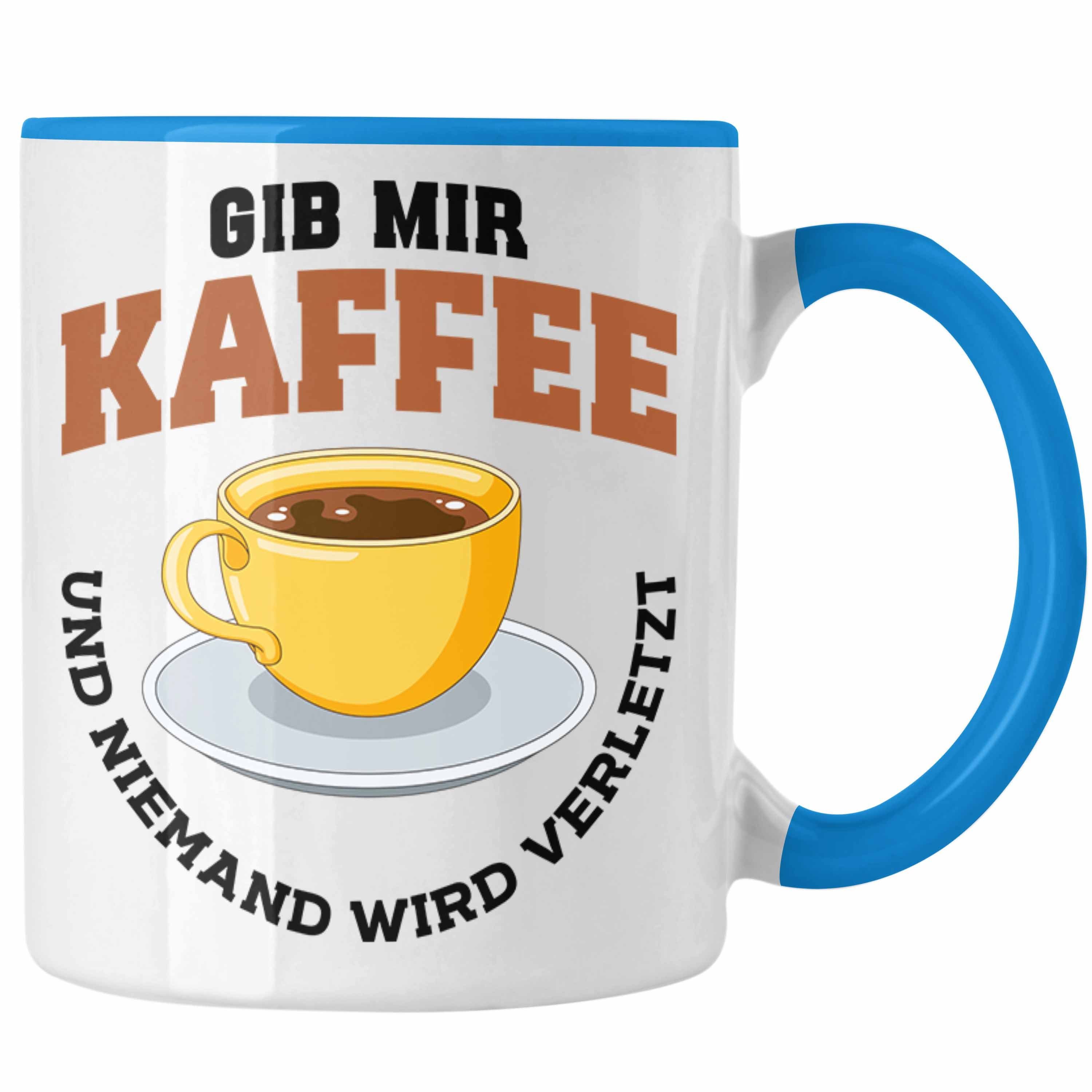 Trendation Tasse Trendation - Kaffeetrinker Geschenk Kaffee Grafik Spruch Geschenkidee Kollegin Kollege Arbeit Blau