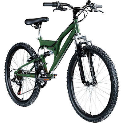 Galano Mountainbike FS180, 18 Gang, Kettenschaltung, Jugendfahrrad ab 8 130-145 cm MTB Fully Fahrrad Mädchen Jungen