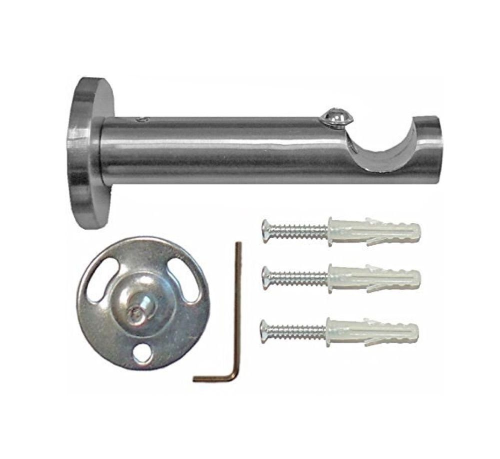 Garduna Gardinenstange 16mm / Edelstahl-Optik, 1-läufig, gebohrt, Metall günstig online kaufen