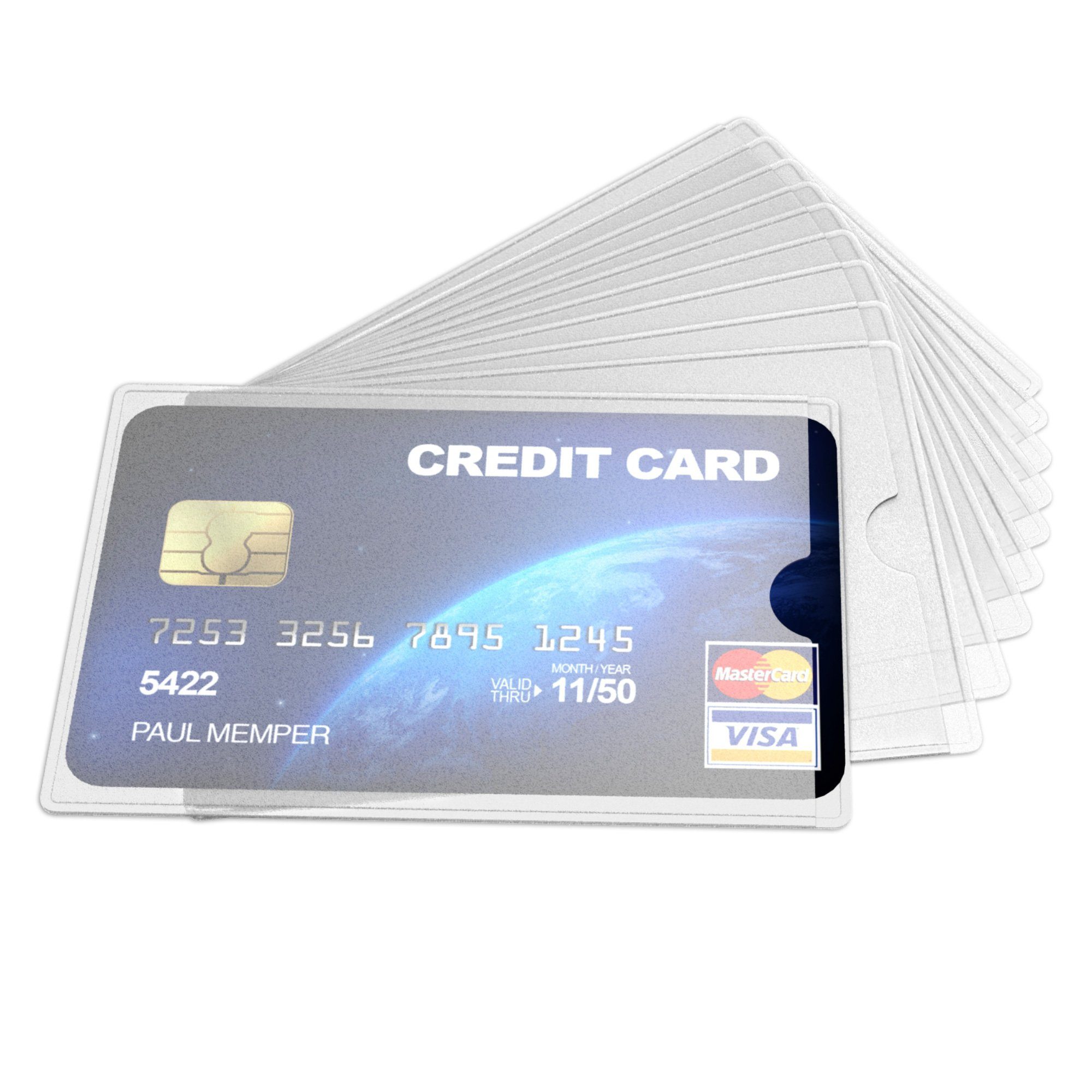 kwmobile Kartenetui, 10x Kreditkarten Karten Hülle - 10er Set