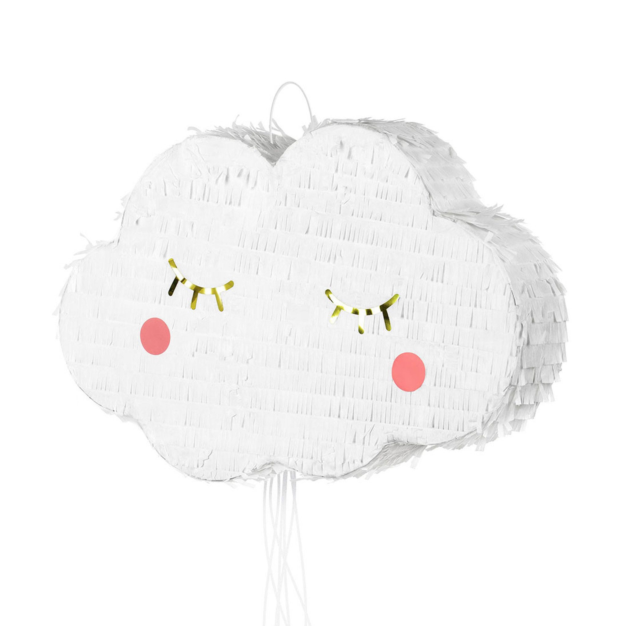partydeco Pinata, Piñata 32x50x9cm Wolke zum Befüllen Weiß