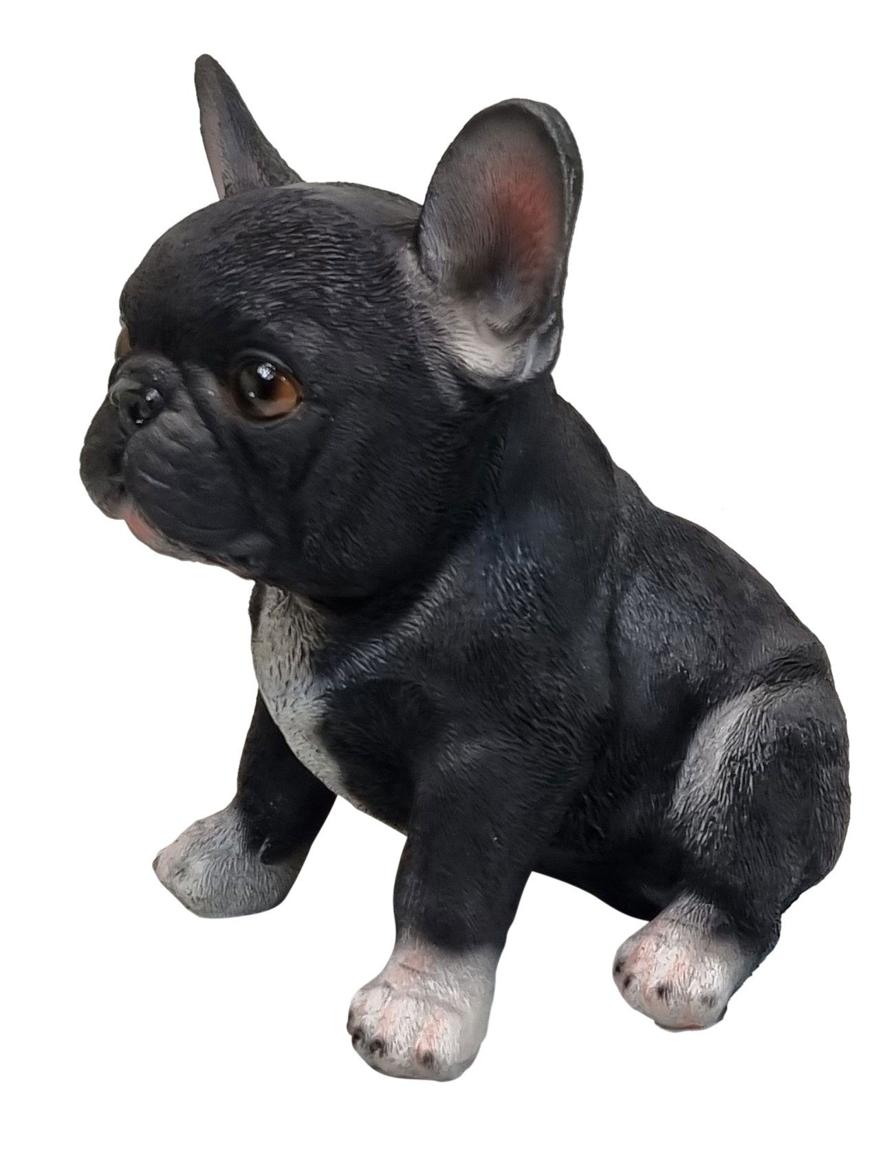 Dekofigur Bulldogge schwarz sitzend Französische Plus Fachhandel